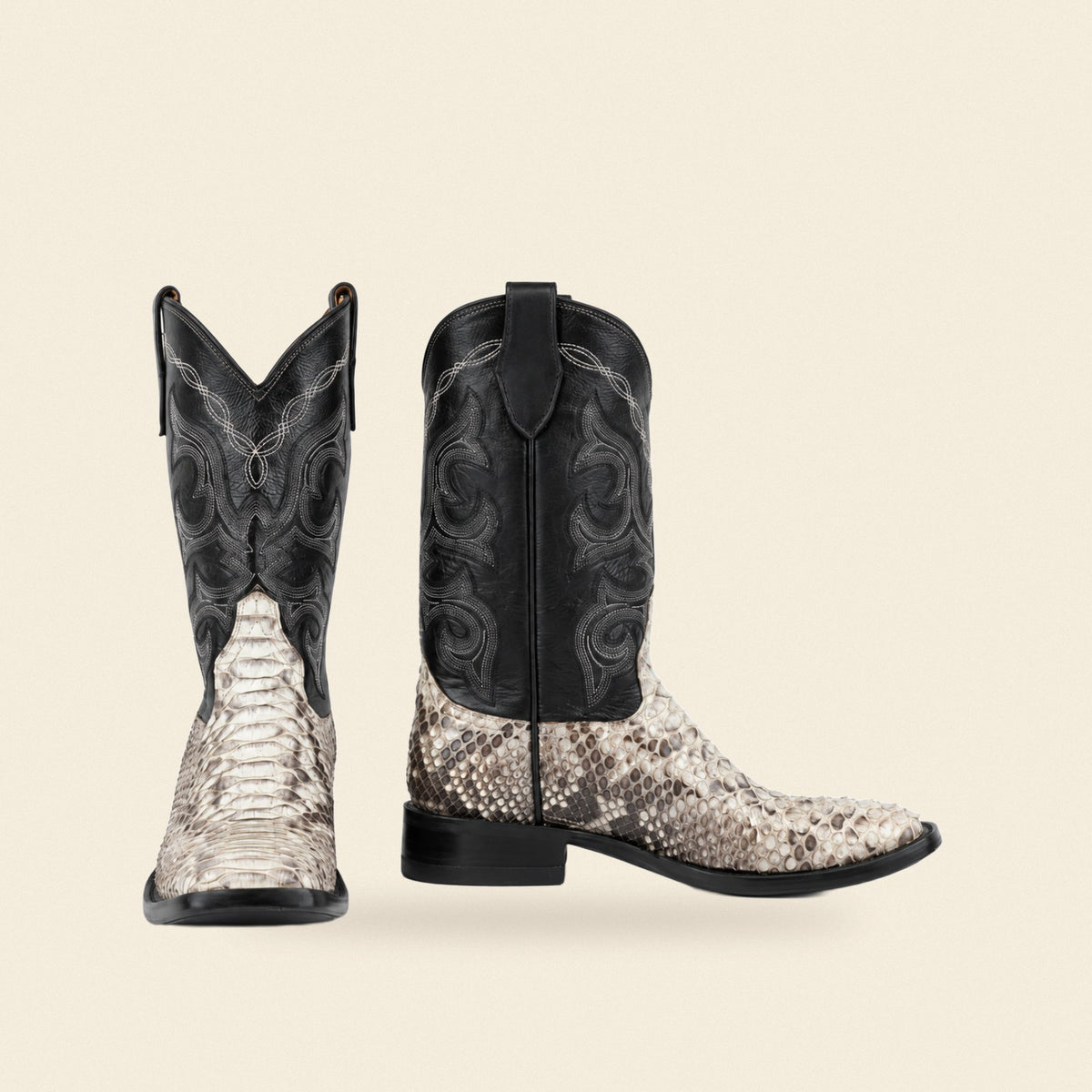 The Hempstead — Python Men's Cowboy Boot, front and side view