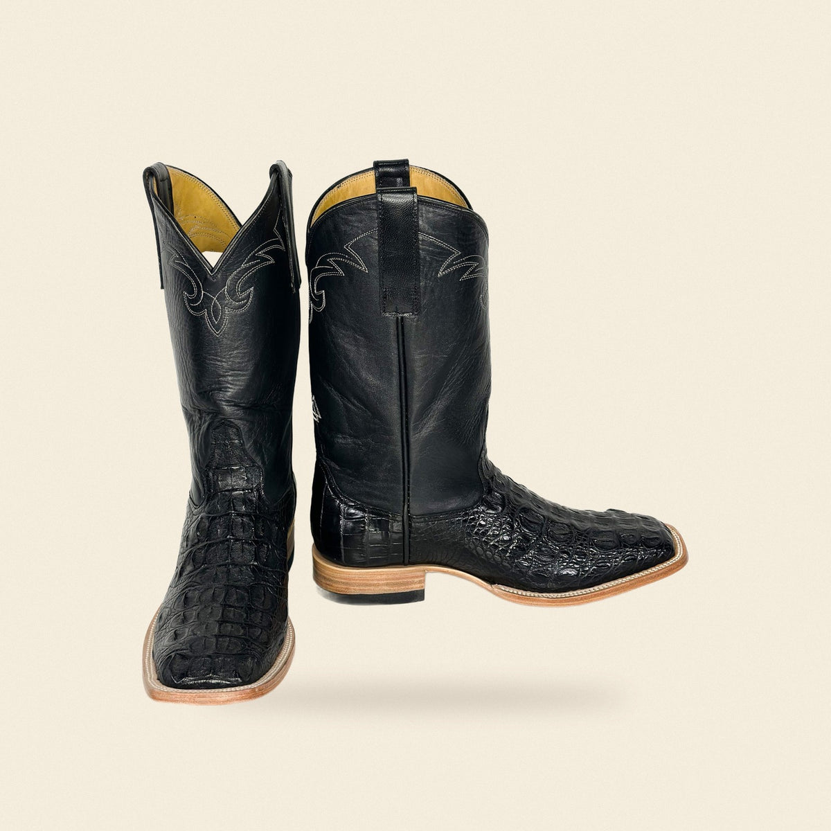The Covington — Crocodile Men's Cowboy Boot, front and side view