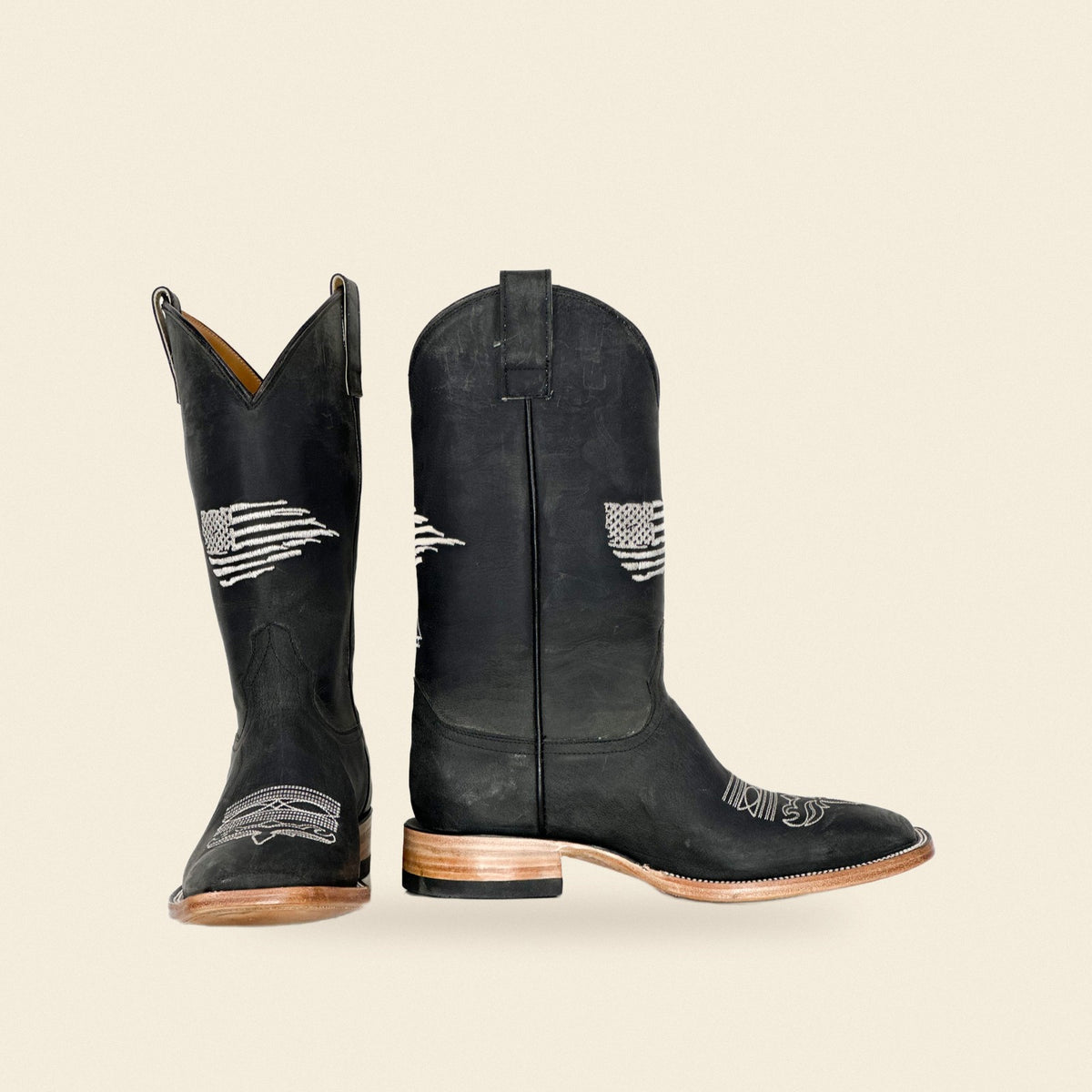 The Yorktown — Leather Men's Cowboy Boot, front and side view