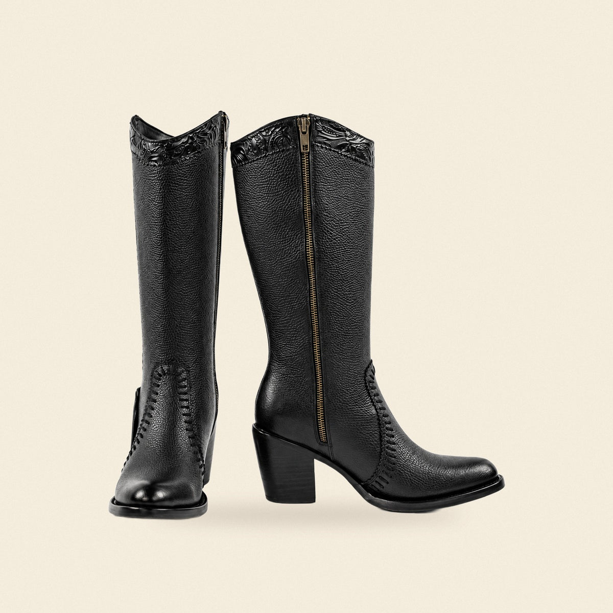 The Roxana — Leather Snip Toe Women's Cowboy Boot, front and side view