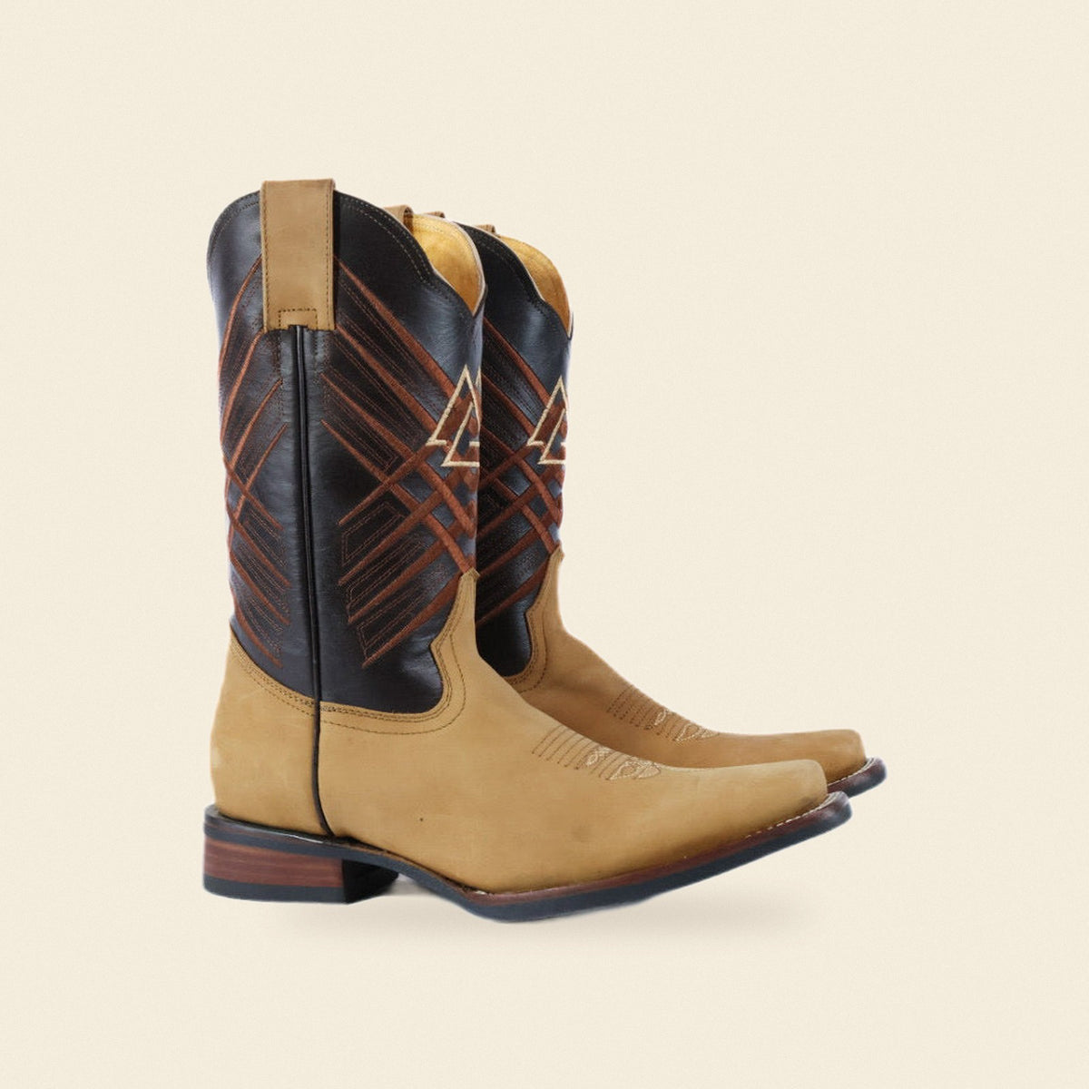 The Stoneham — Nubuck Men's Cowboy Boot, front and side view