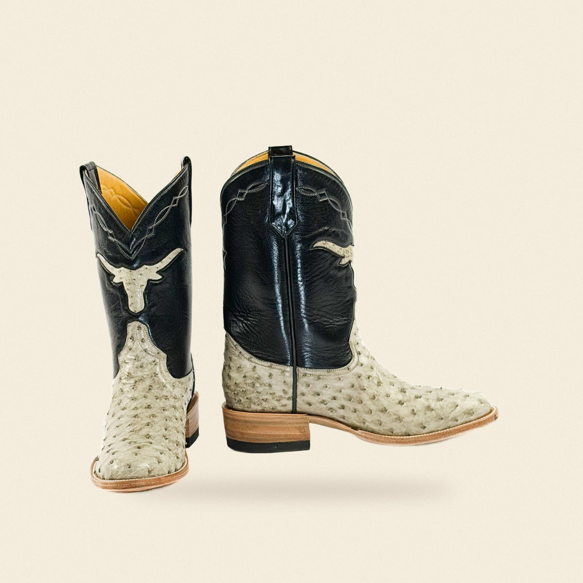 The Sonora — Ostrich Men's Cowboy Boot, front and side view