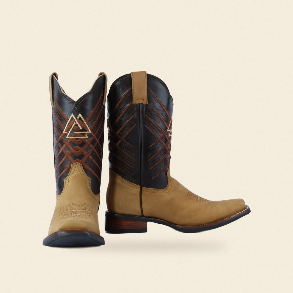 The Sealy — Leather Men's Cowboy Boot, front and side view