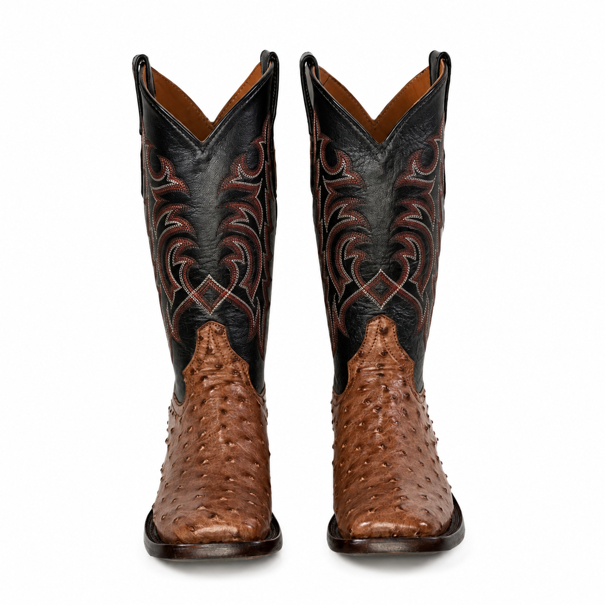 The Maxdale — Ostrich Square Toe Men's Cowboy Boot, angled view
