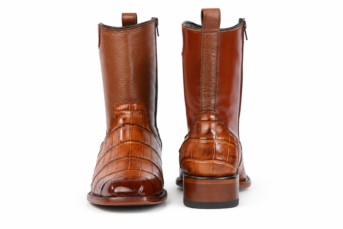 The Terlingua Morelet Crocodile Zip Roper - Honey