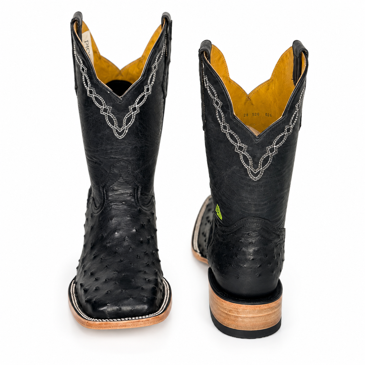 The Mariachi — Leather Square Toe Men's Cowboy Boot, angled view