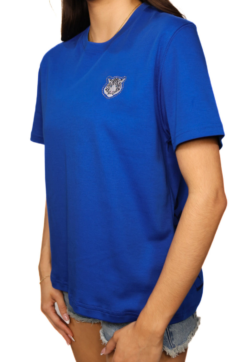 blue cotton women's shirt