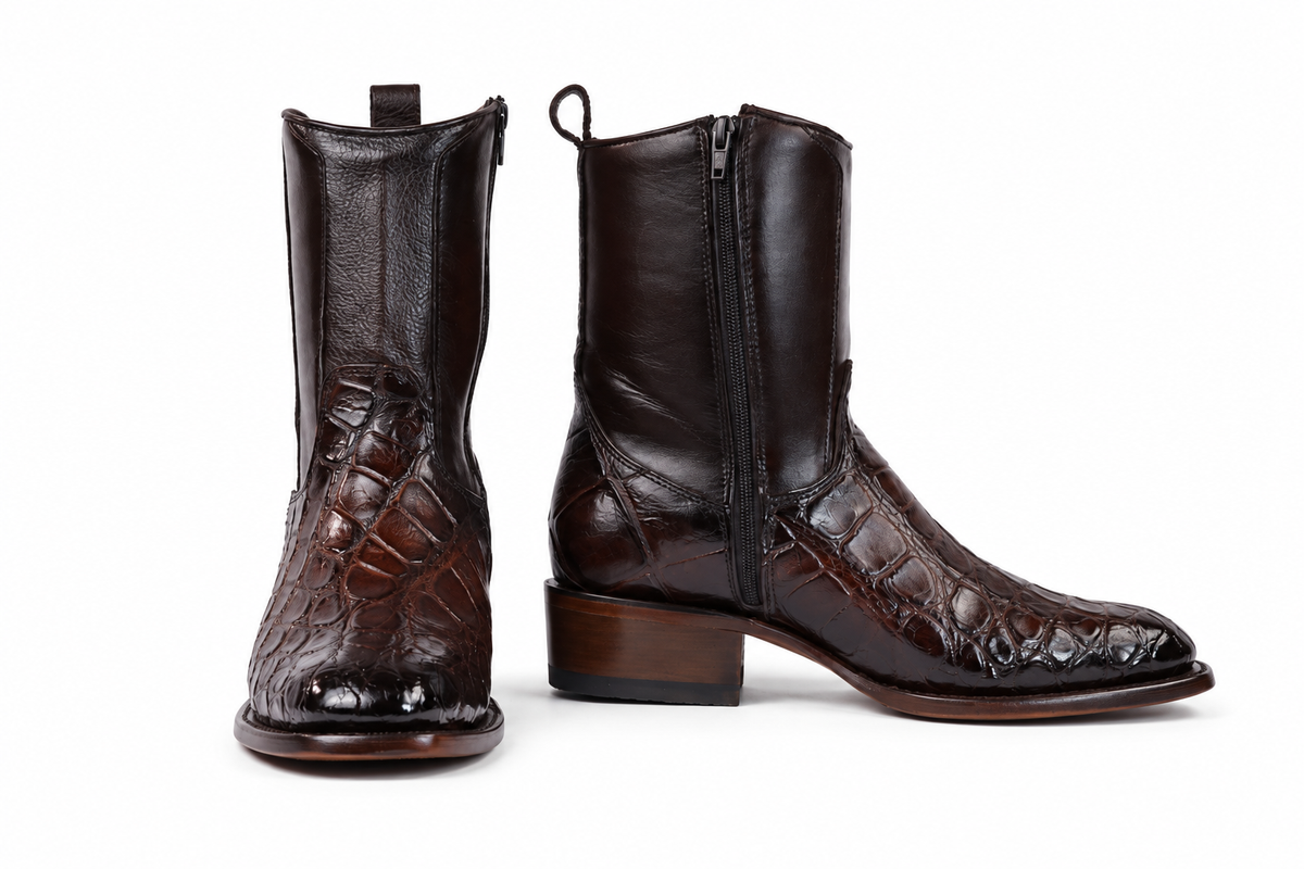 The Zapata Alligator Zip Roper - Brown