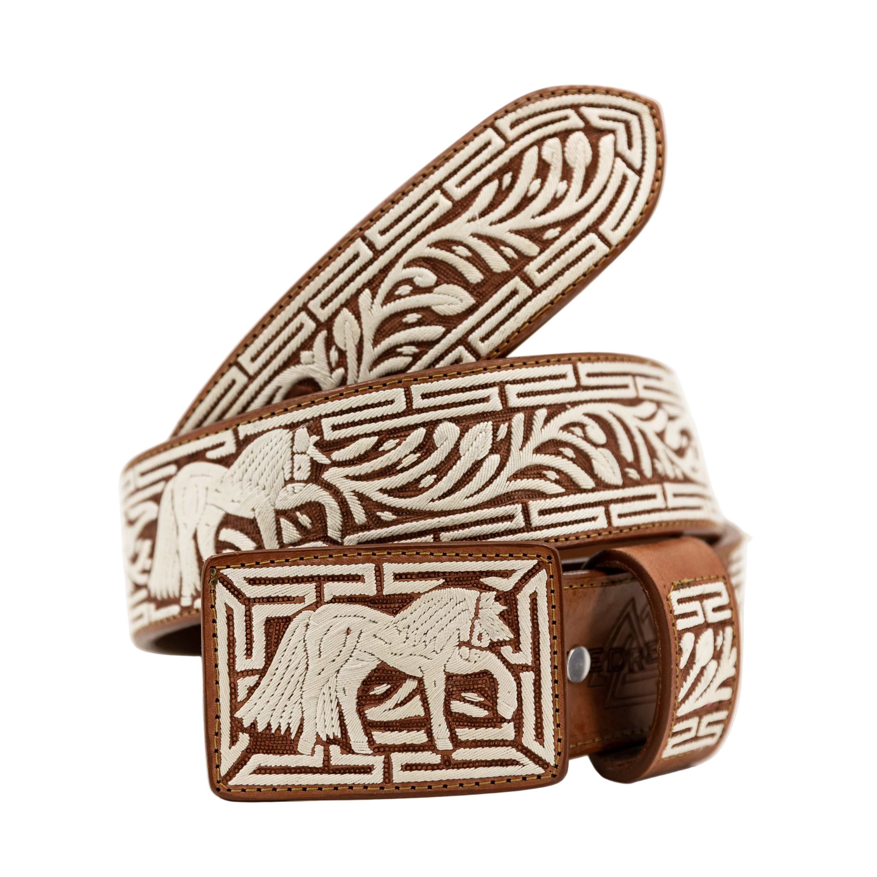 Cinto de Hilo de Pita- caballo casillero — handcrafted leather belt by Cuadra Piedreros