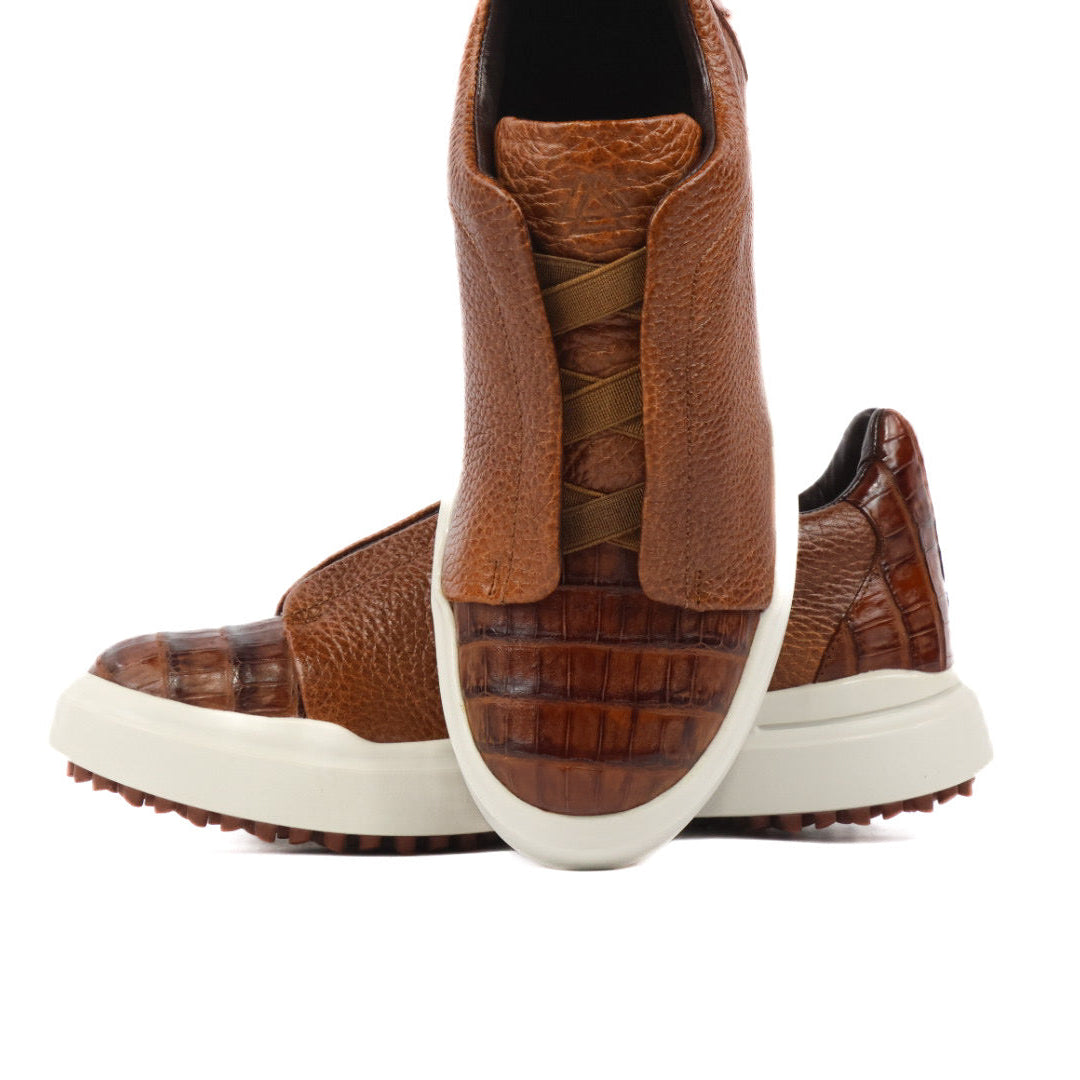 Mens Croc Leather Sneakers