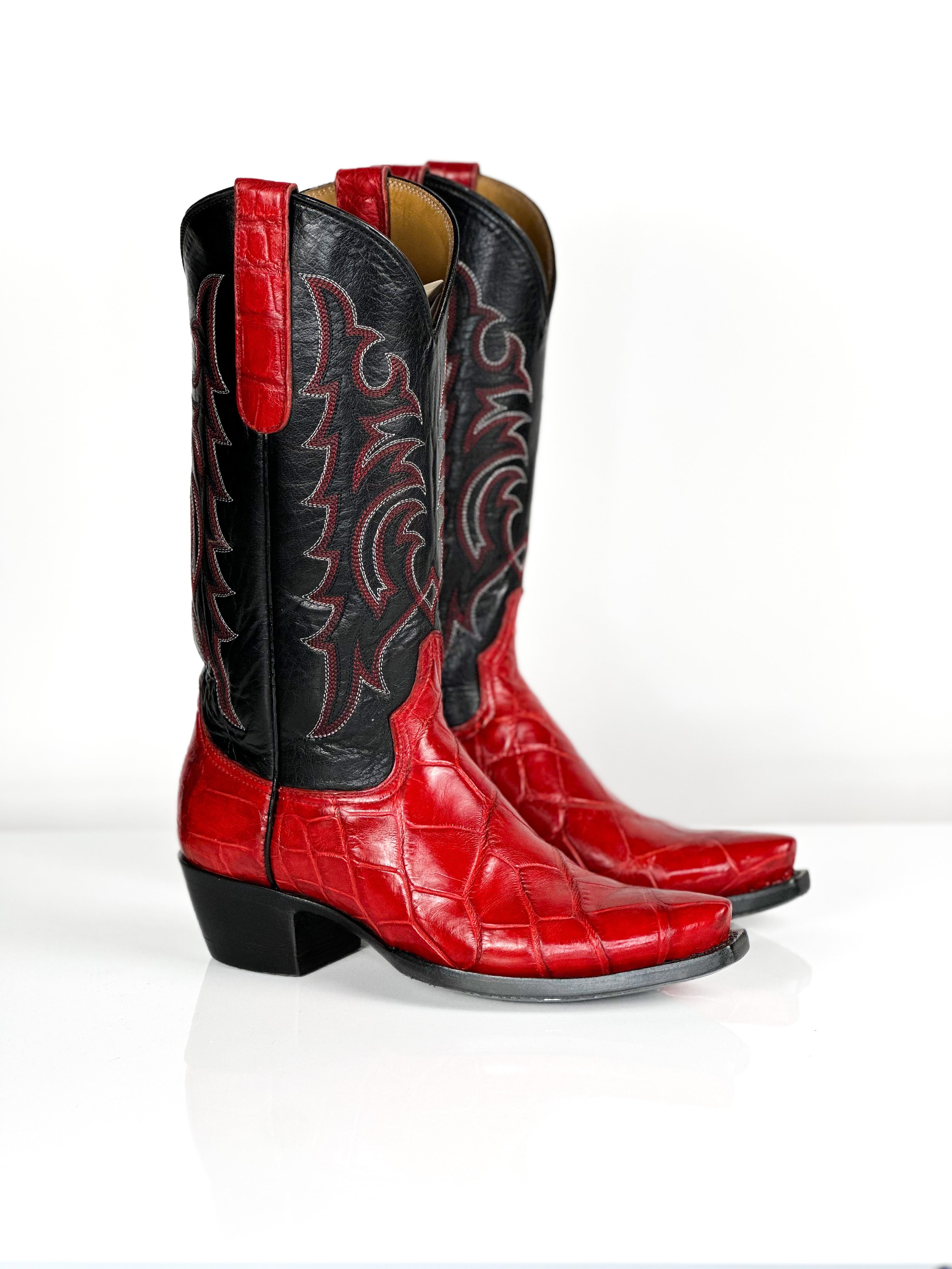 Scarlet Red Boots — handmade western boots by Cuadra Piedreros