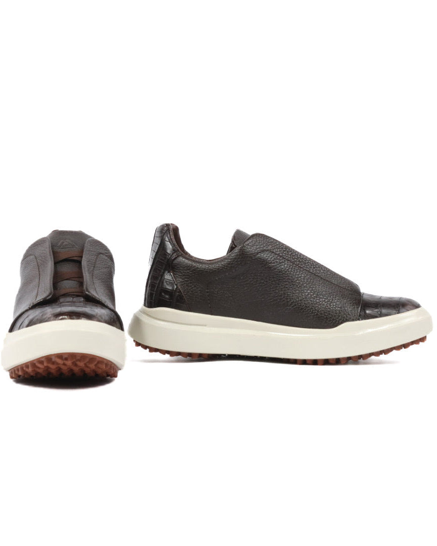 Mens Croc Leather Sneakers