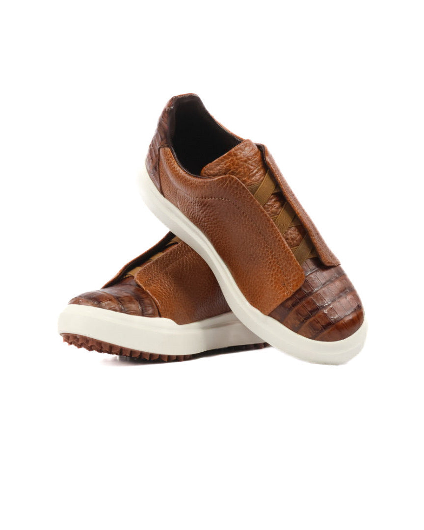 Mens Croc Leather Sneakers