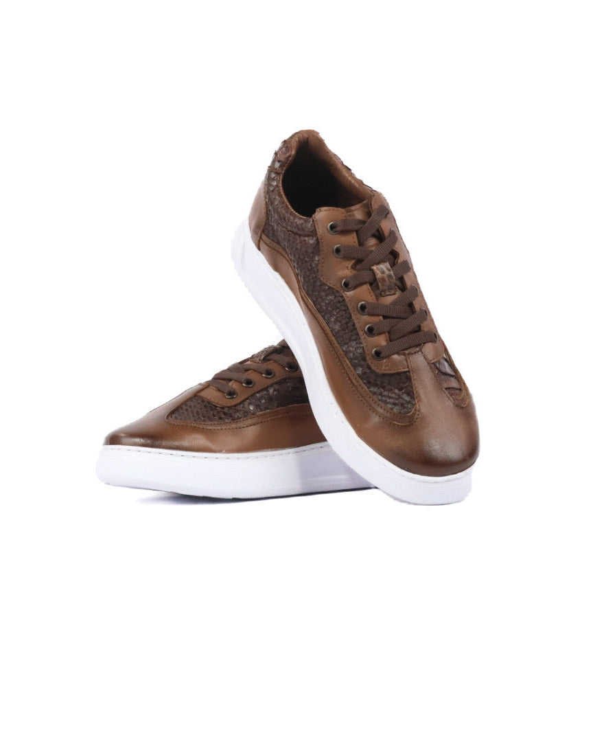 Mens Python Leather Sneakers