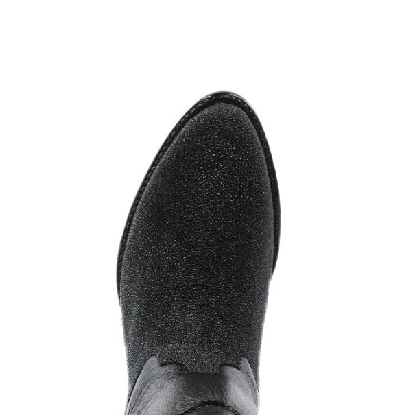 Stingray Leather Zipper Ankle Boots