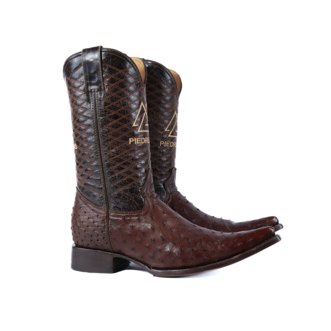 Chocolate Ostrich Boots