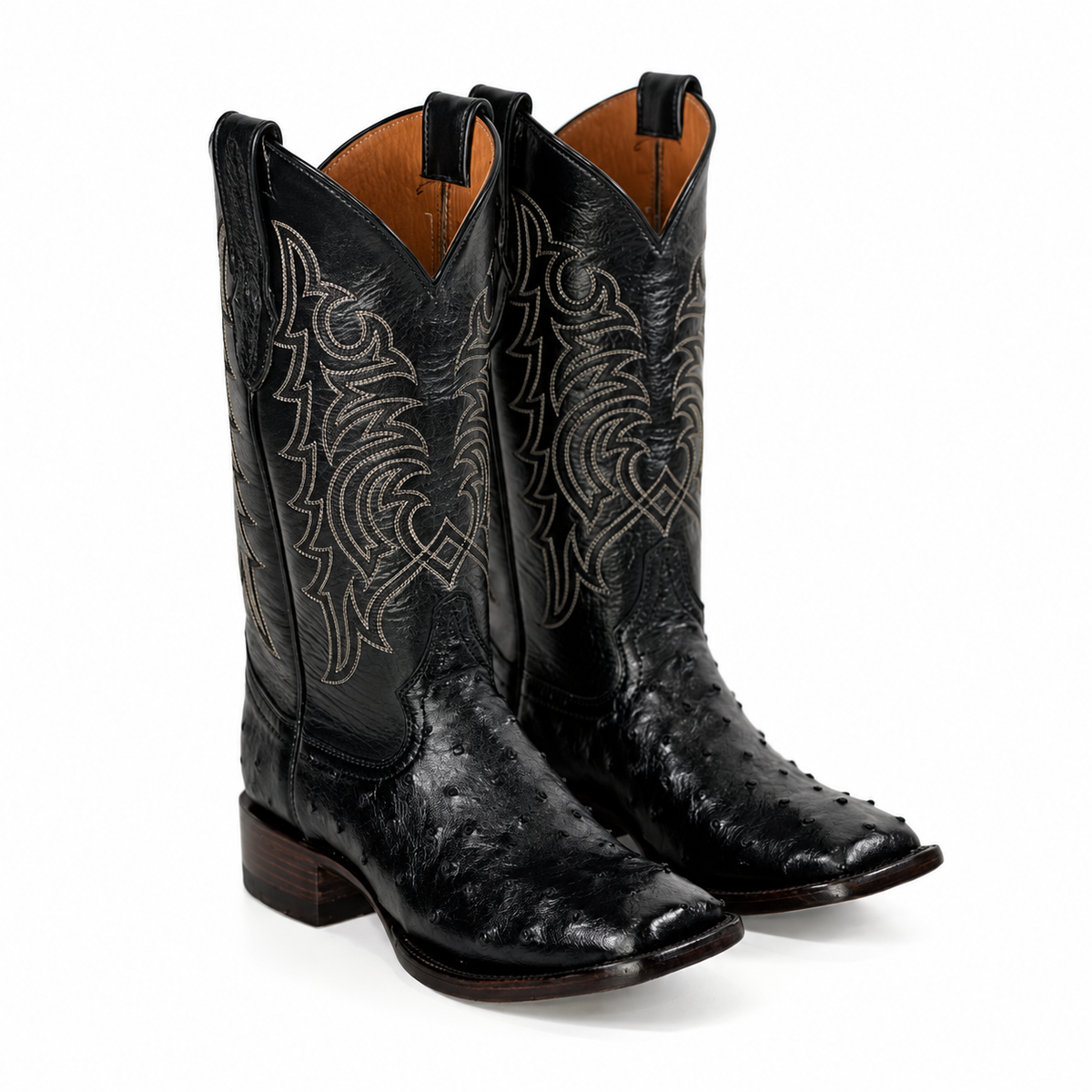 The Maxdale — Ostrich Square Toe Men's Cowboy Boot, detail view