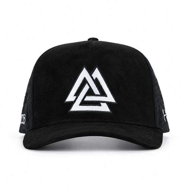 Suede Tri Figure Mesh Cap