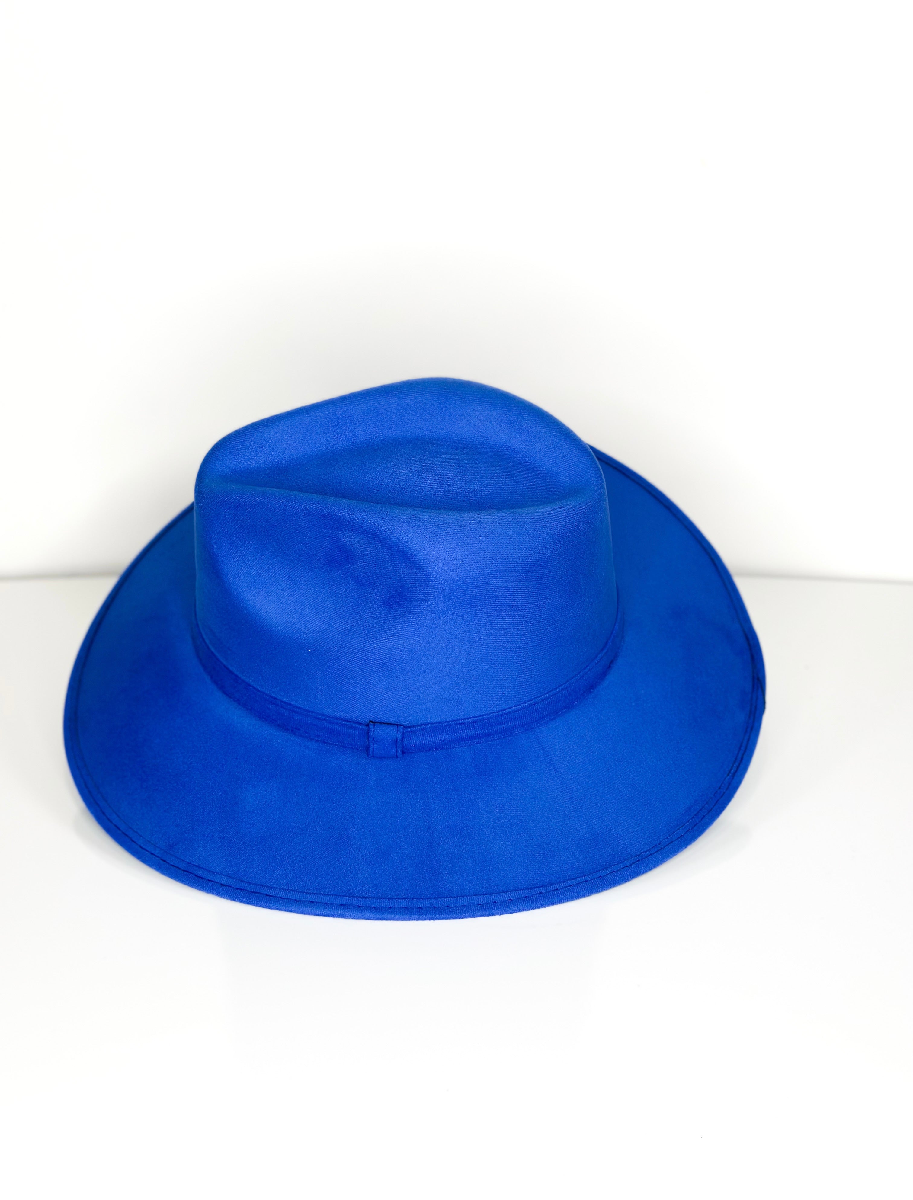 Blue King Suede Hat — side view of Cuadra Piedreros cap