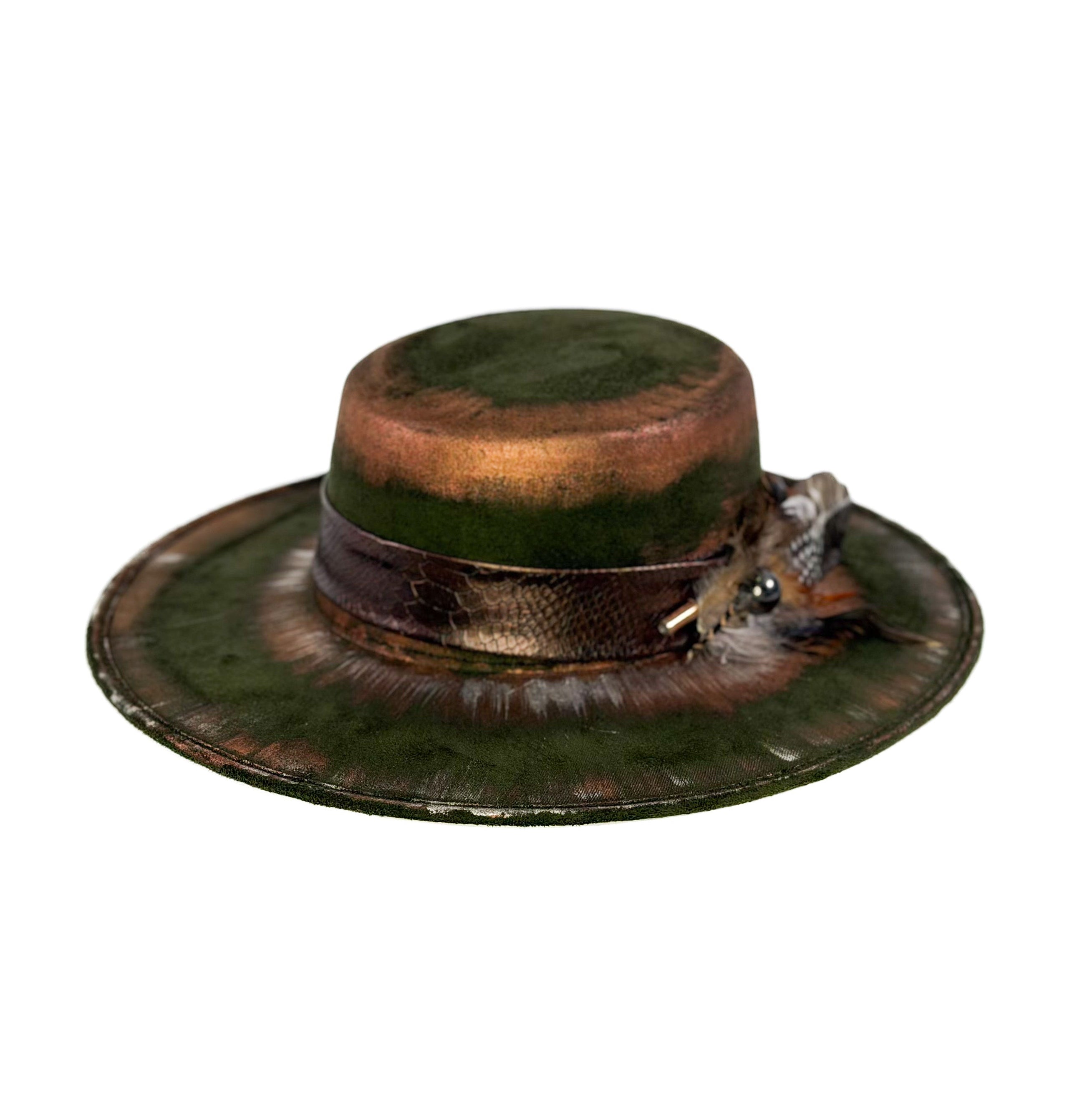 Zeke Outlaw Hat — side view of Cuadra Piedreros cap