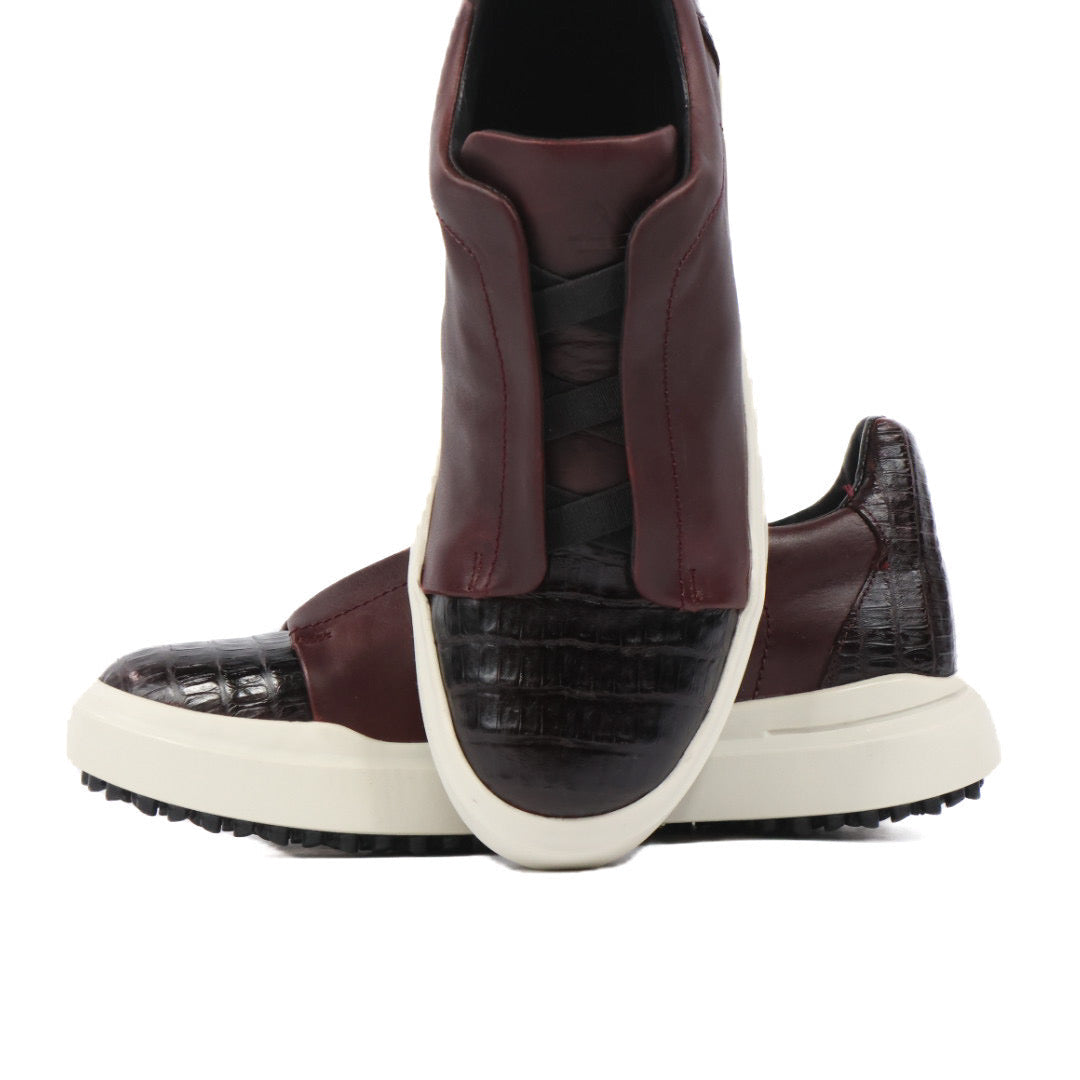 Mens Croc Leather Sneakers