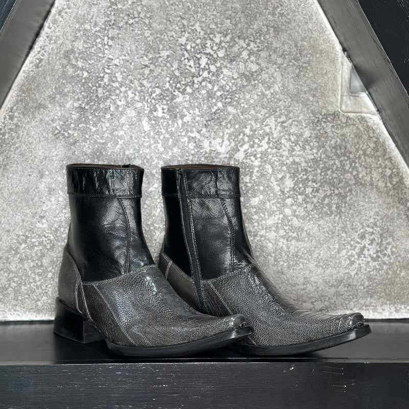 Charcoal Exotic Boots — handmade western boots by Cuadra Piedreros