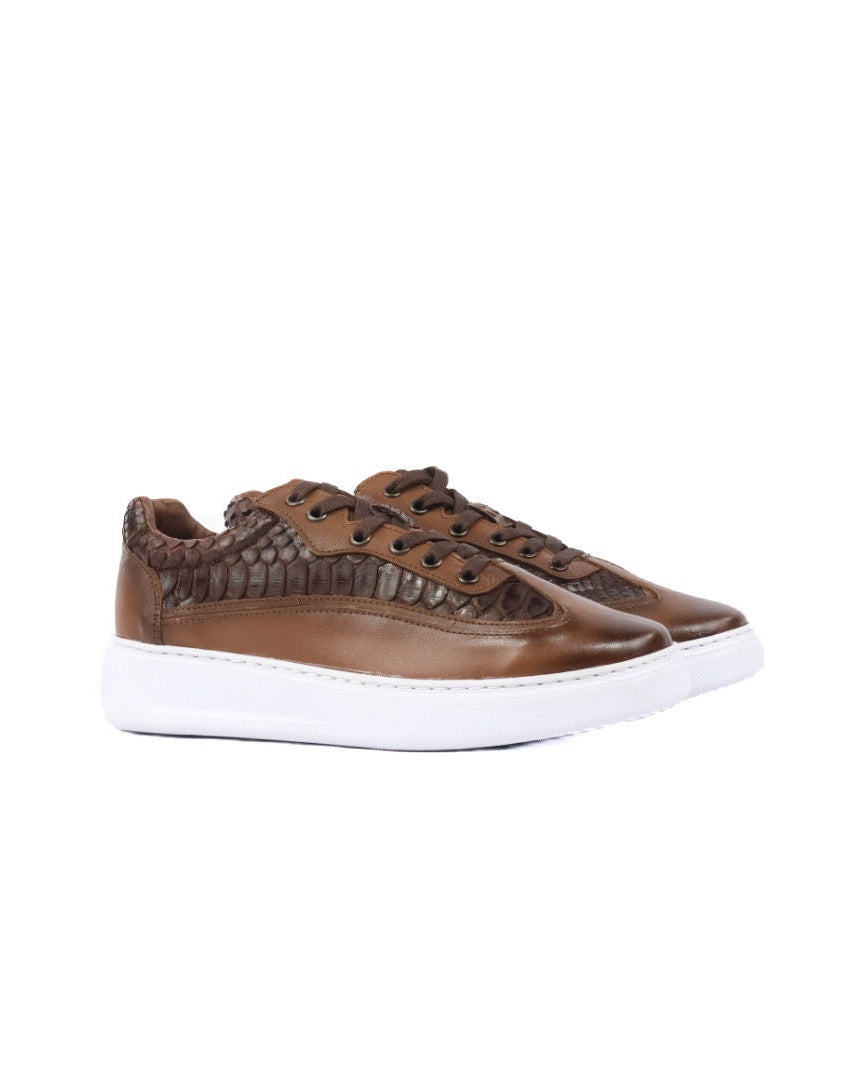 Mens Python Leather Sneakers