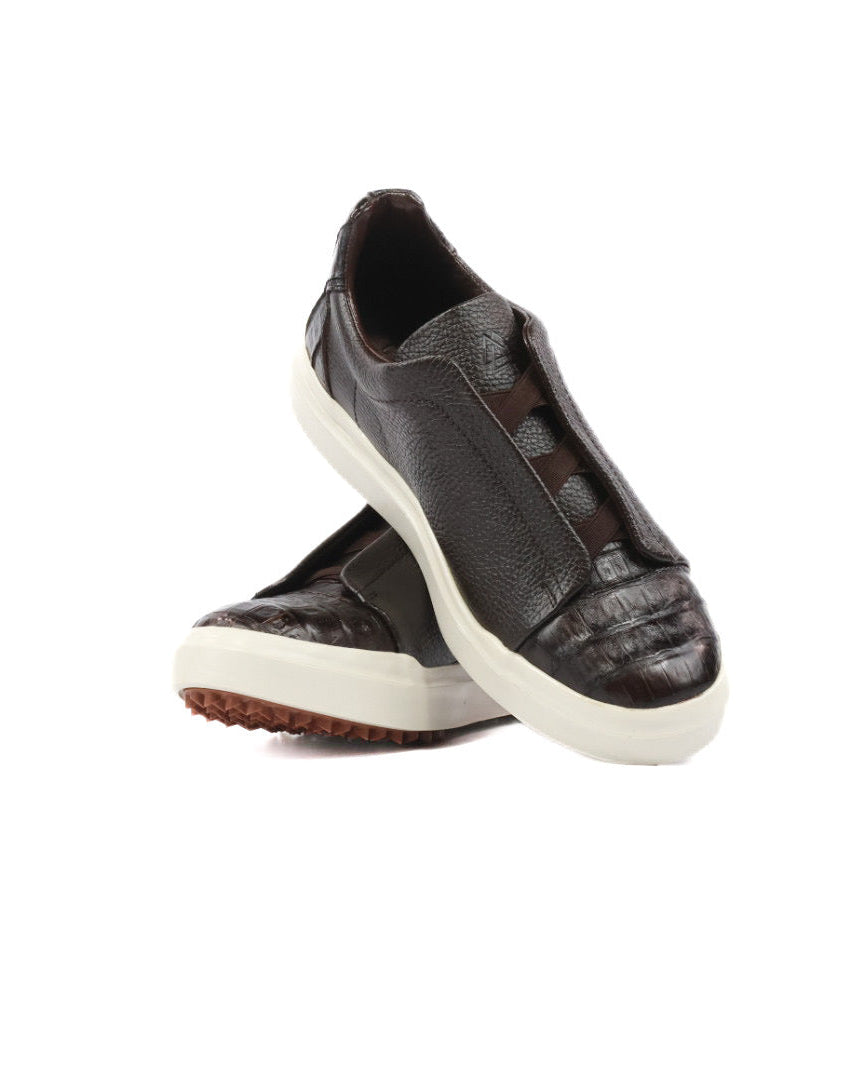 Mens Croc Leather Sneakers