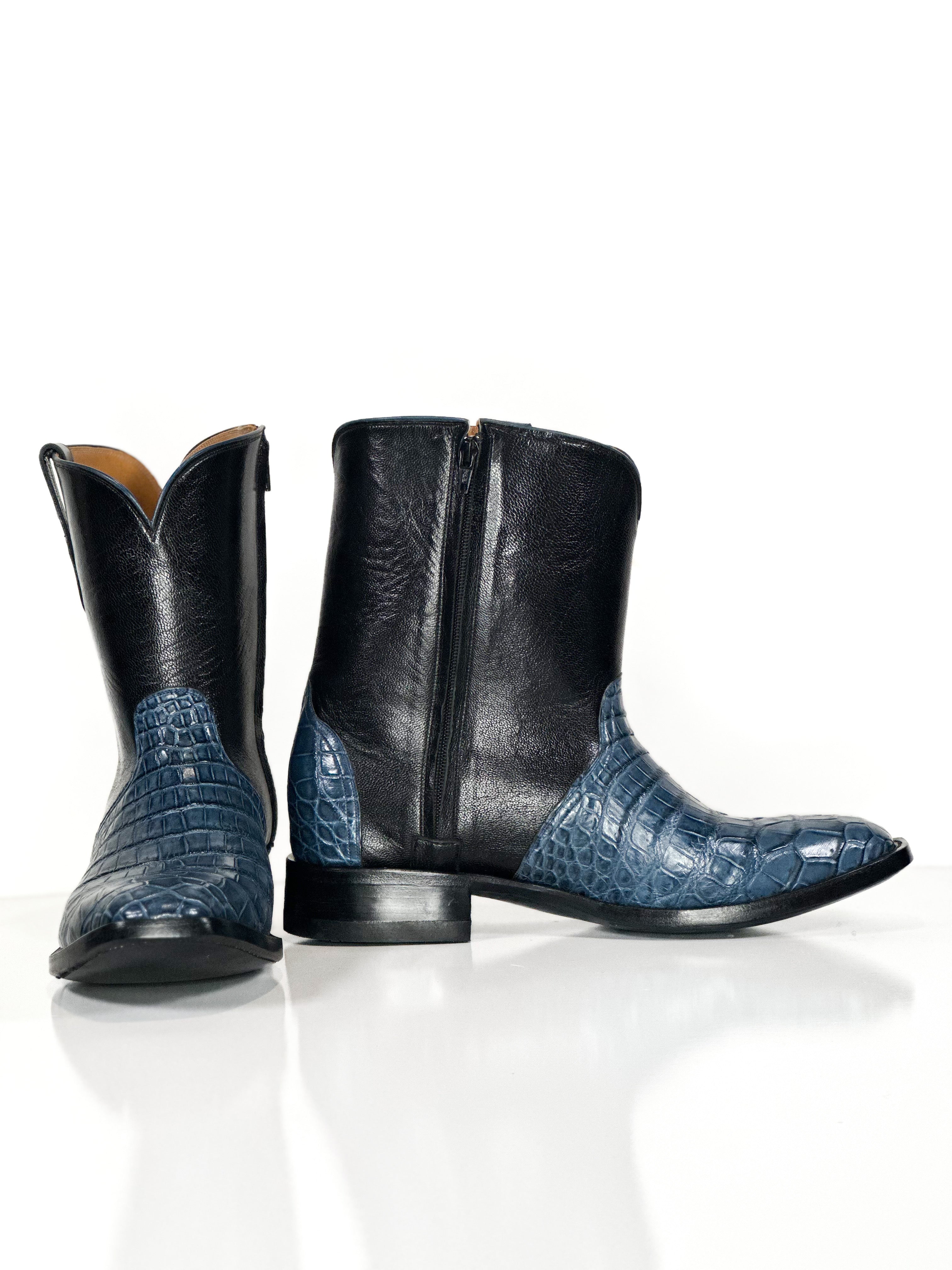 Men’s-Bootie Oxford — side view of handmade western boots