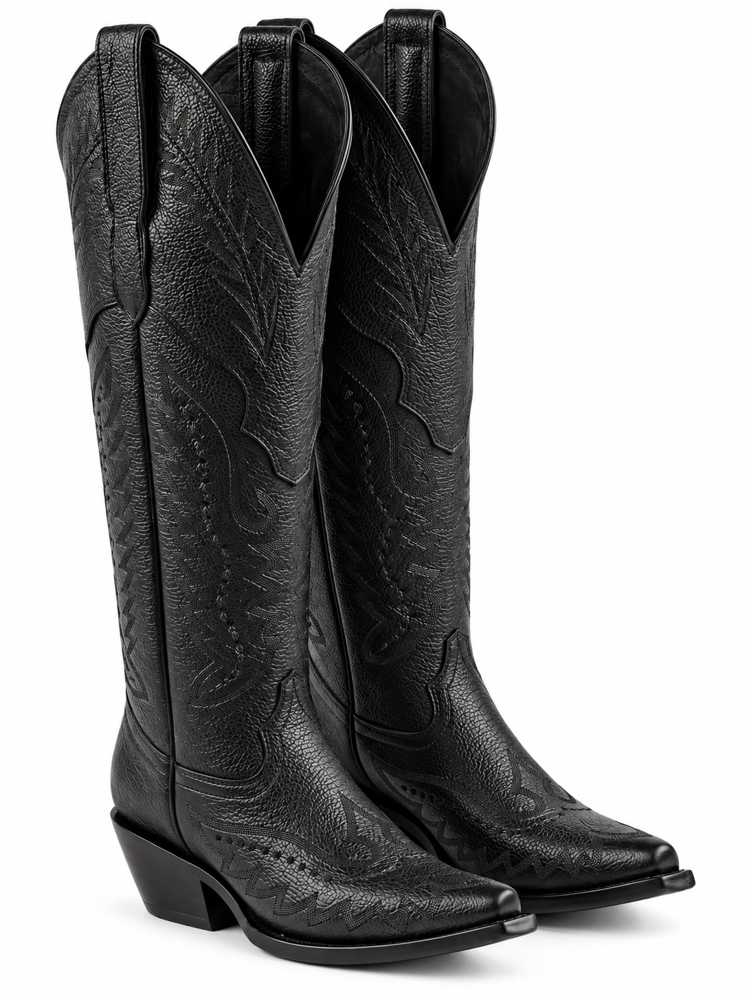 The Renata — Cowhide Snip Toe Women's Cowboy Boot, front and side view
