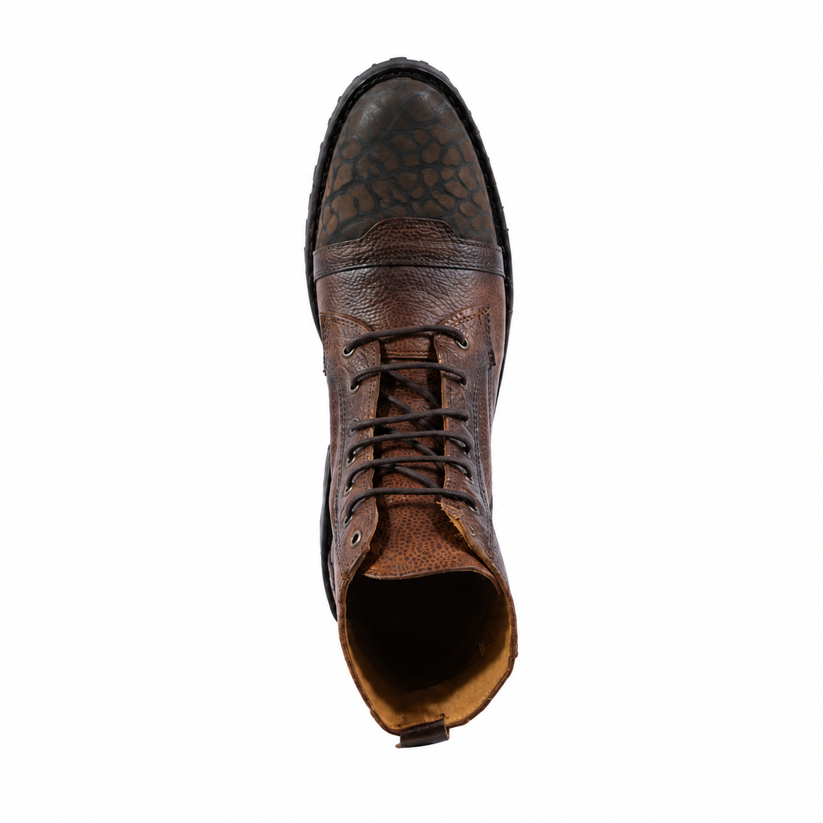 The Chicago — Leather Men's Cowboy Boot, front and side view