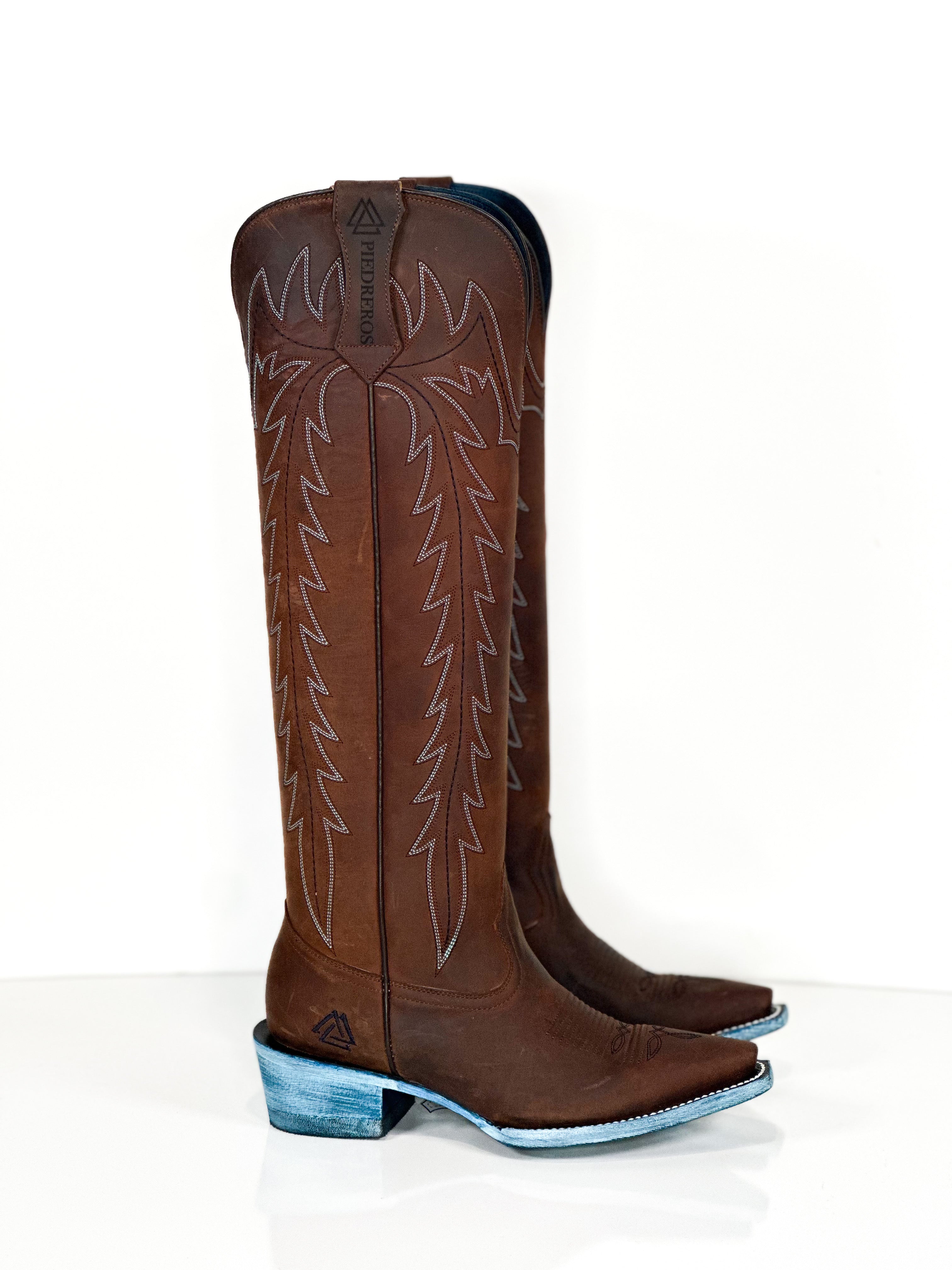 Wendy Boots 7.5 — stitching detail of handmade western boots