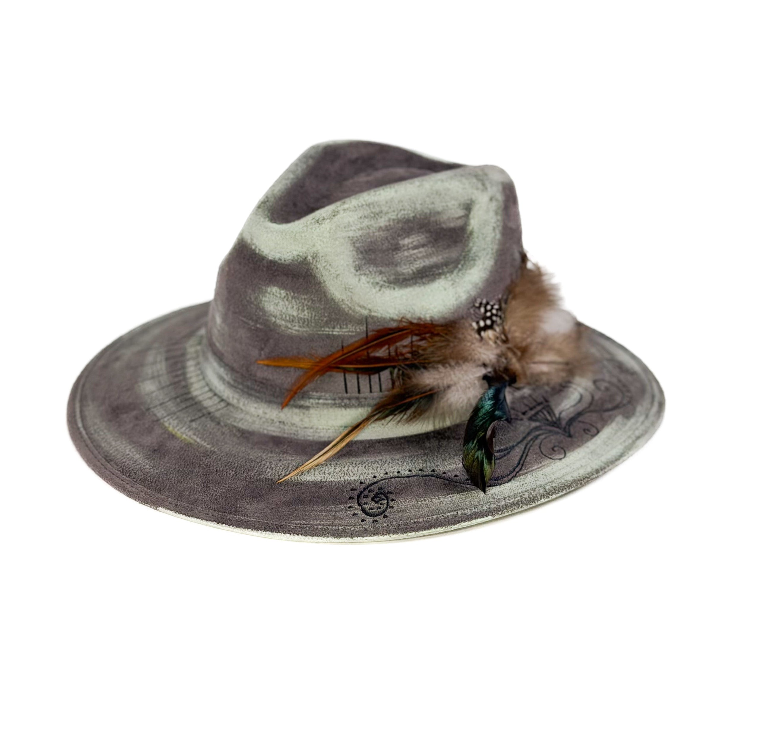 Pistachio Gray Hat — side view of Cuadra Piedreros cap