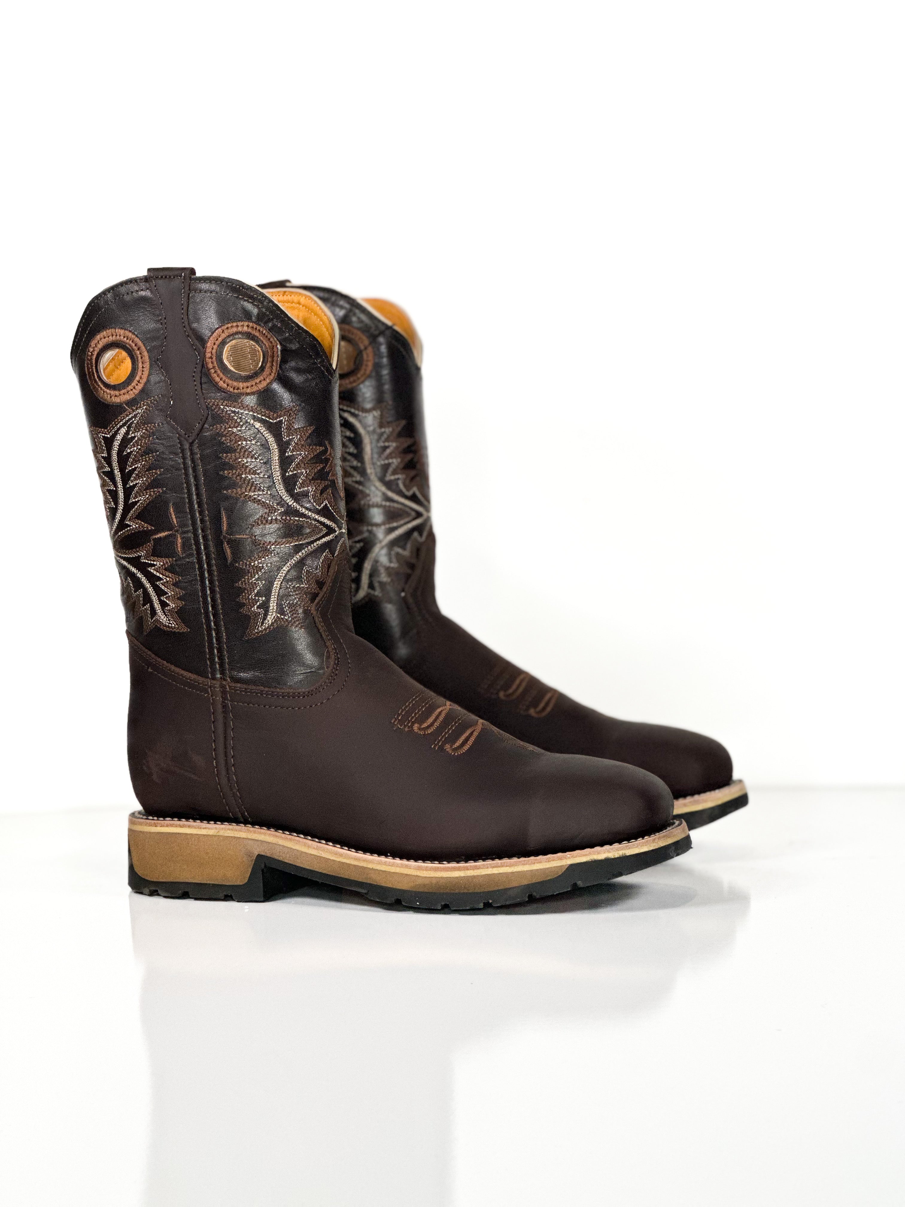 Composite toe work boot-Choco — handmade western boots by Cuadra Piedreros