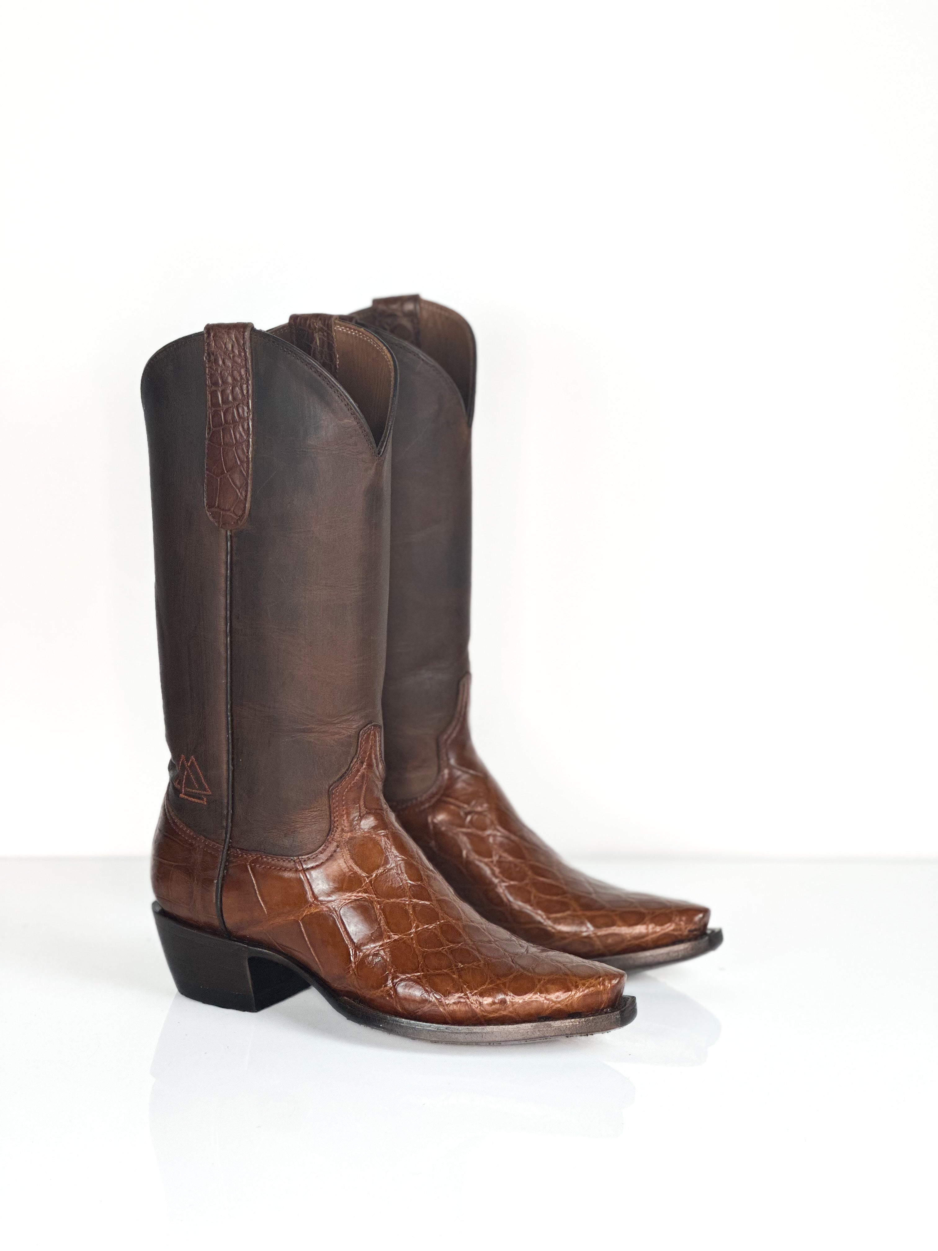 Sepia Gator Boots — handmade alligator boots by Cuadra Piedreros