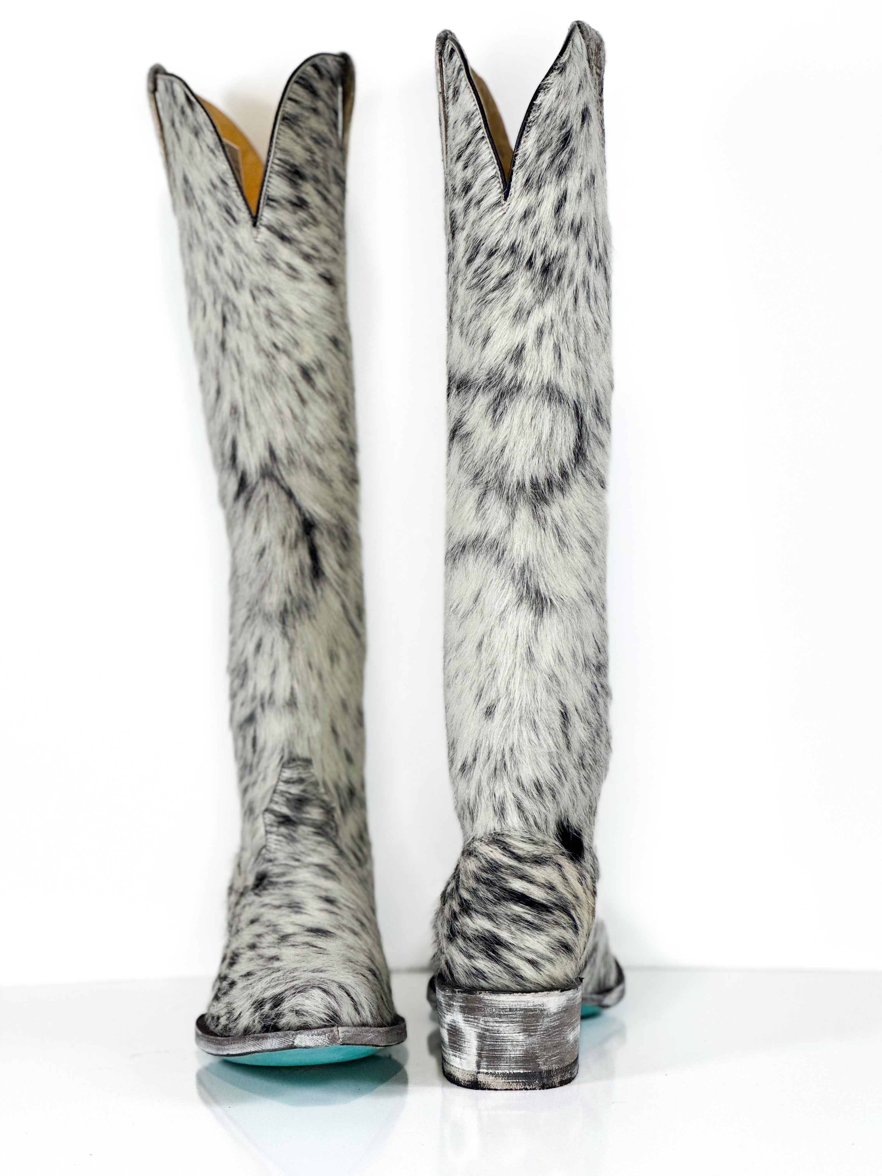 Azeri Cowhide Boot — angled view of handmade western boots