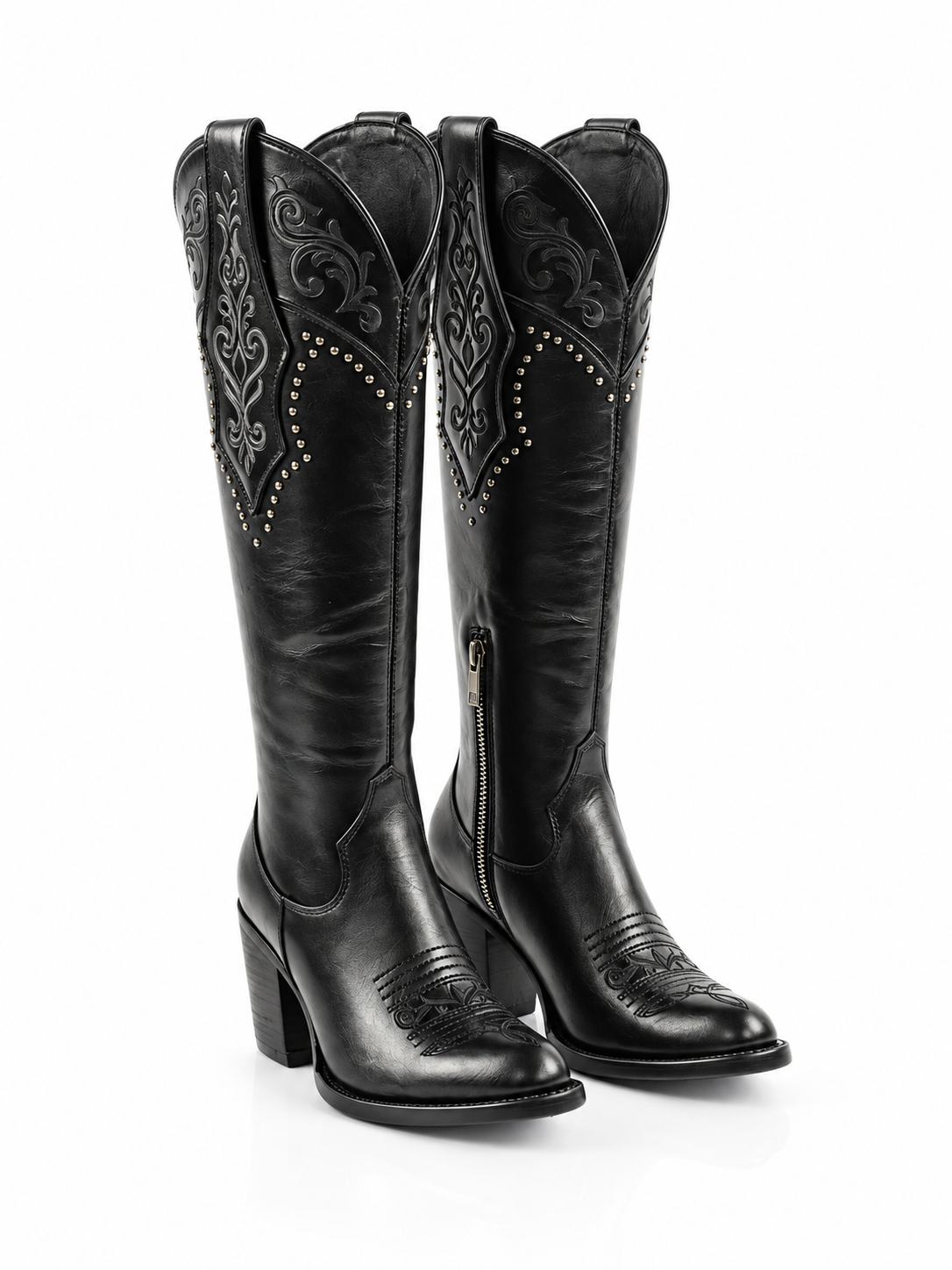 The Reina — Leather Women's Cowboy Boot, side view