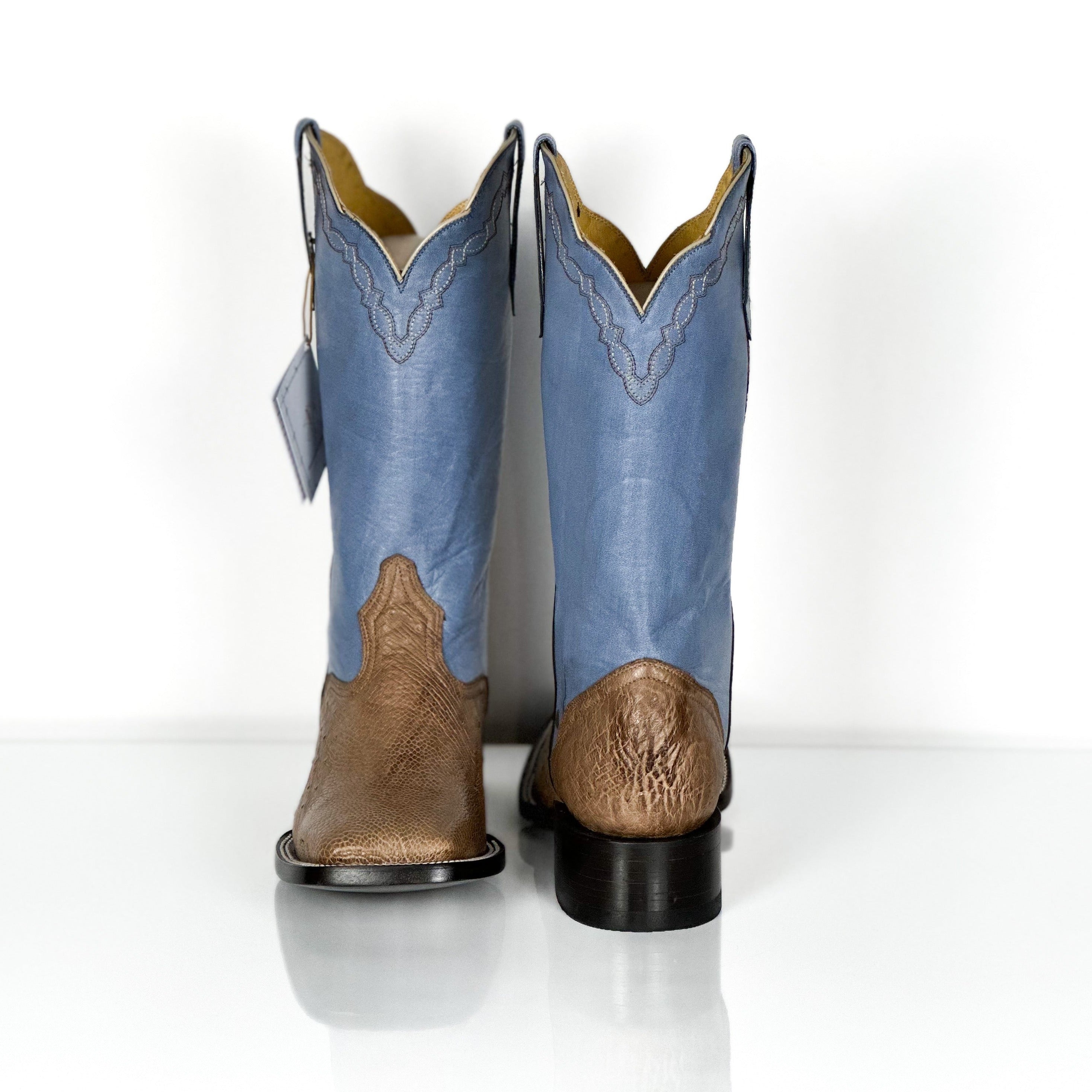 Men's Ostrich- Blue skin — angled view