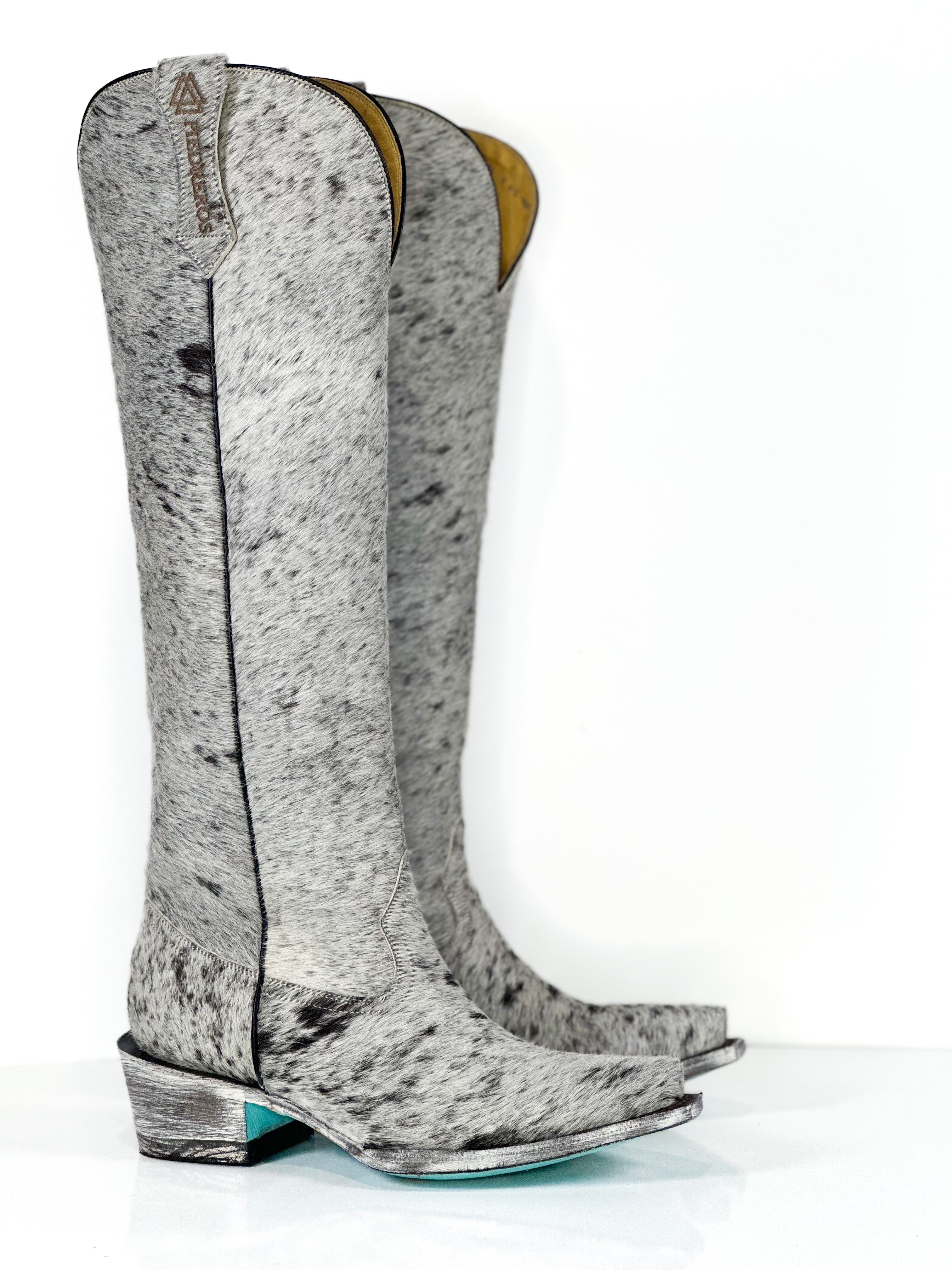 Azeri Cowhide Boot — profile view of handmade western boots