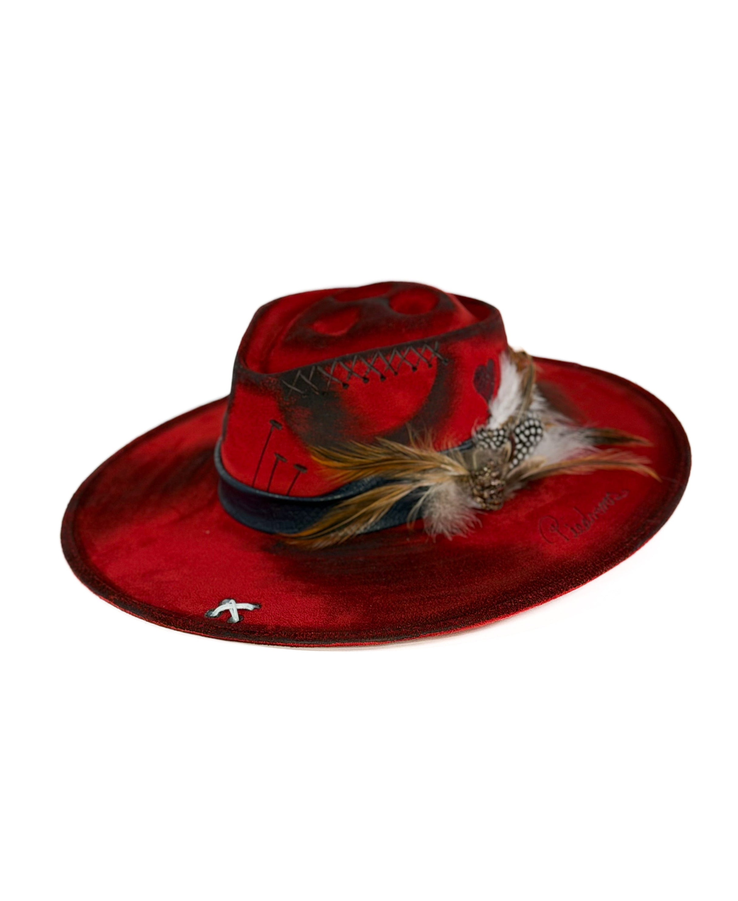 Red hart — side view