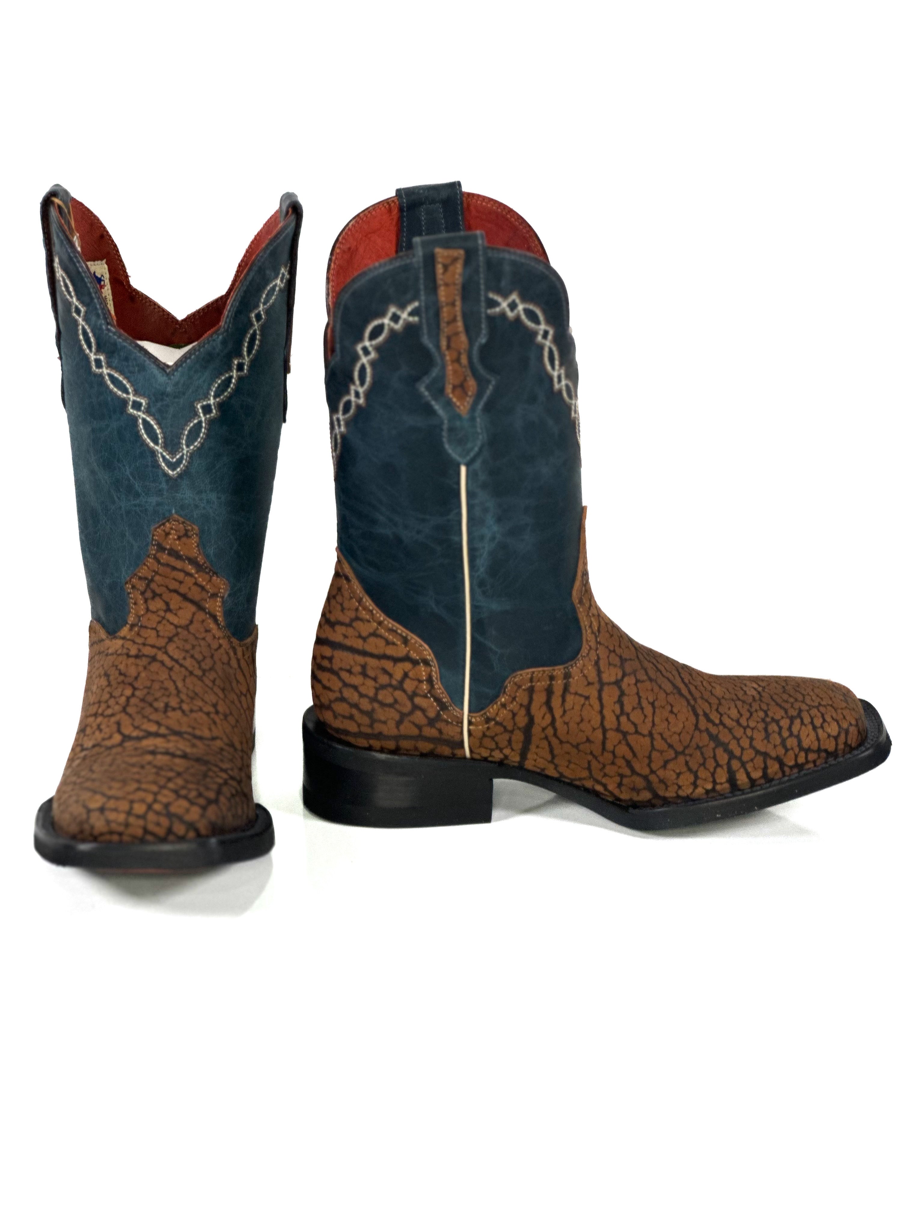 Round Rock Bicolor Boot — detail shot of handmade western boots
