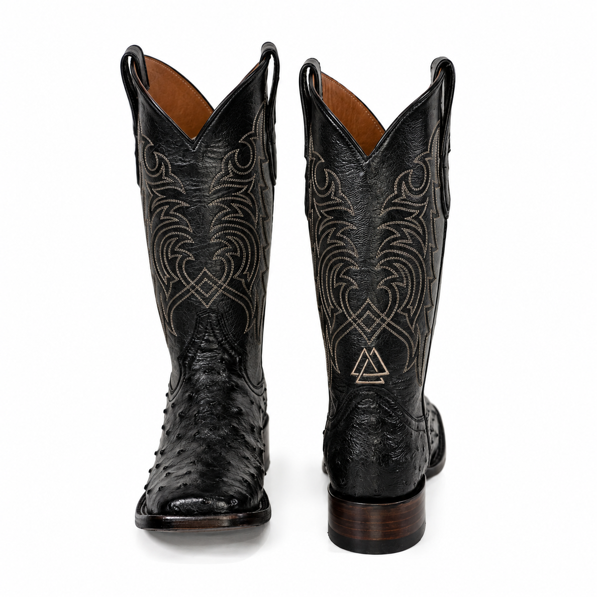 The Maxdale — Ostrich Square Toe Men's Cowboy Boot, angled view