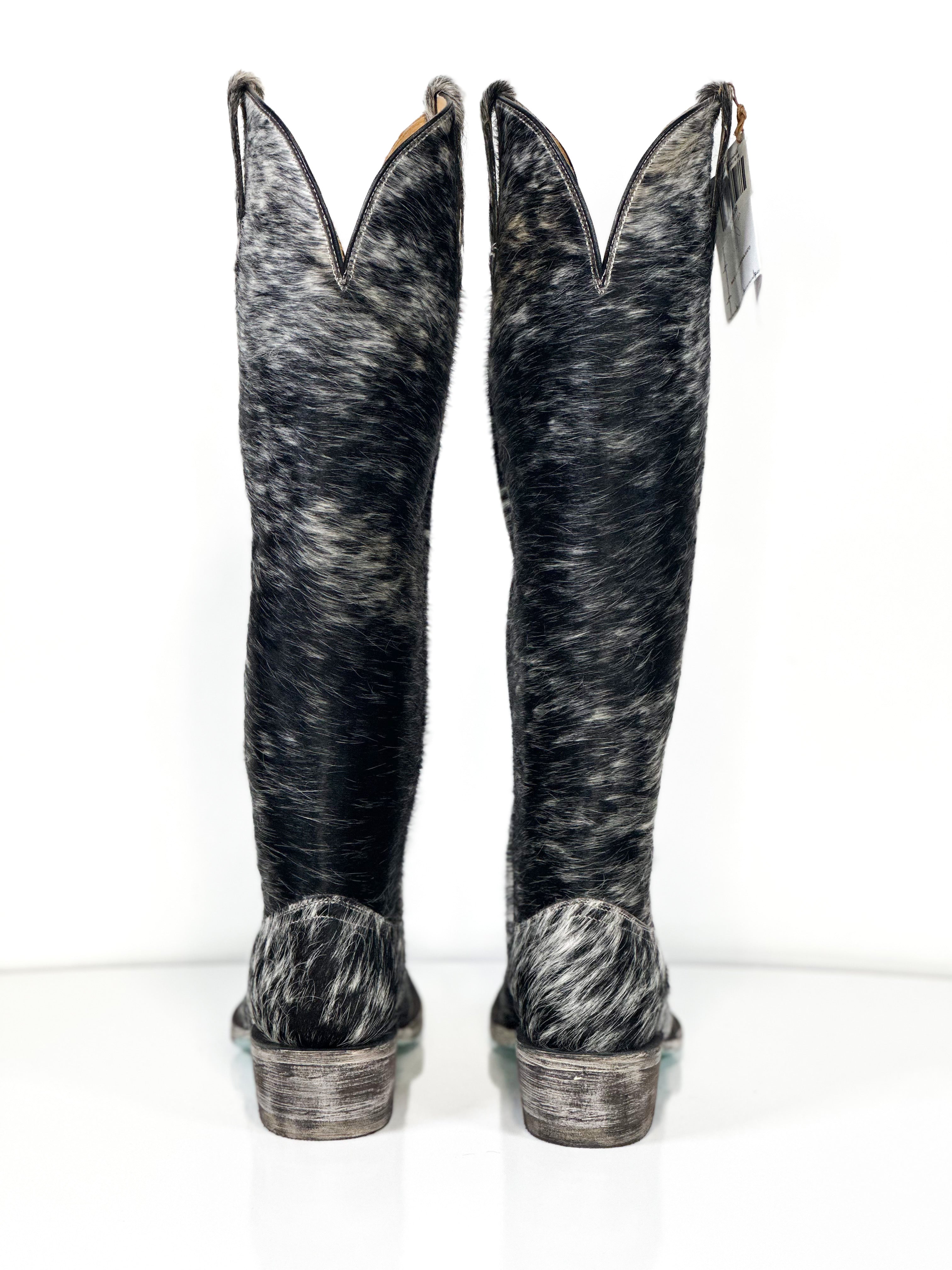 Azeri Cowhide Boot — leather detail of handmade western boots