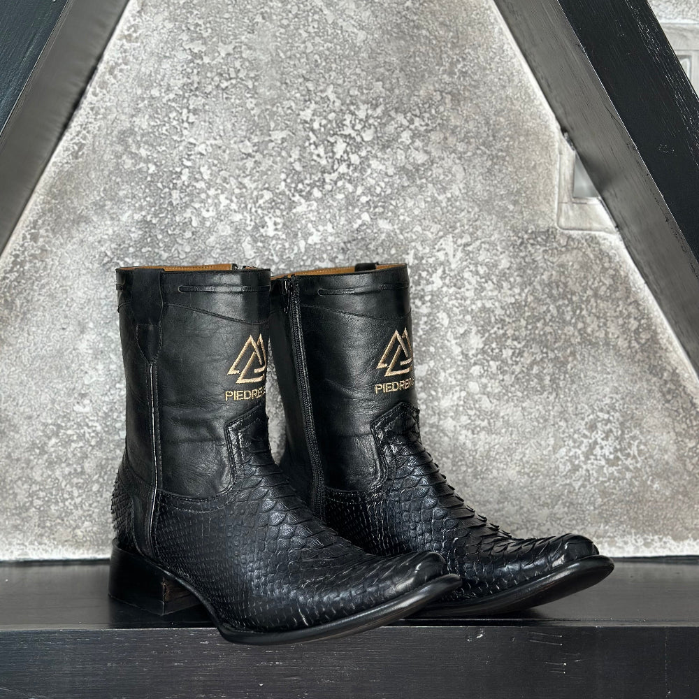 Mid-Calf Python Boots — handmade python boots by Cuadra Piedreros