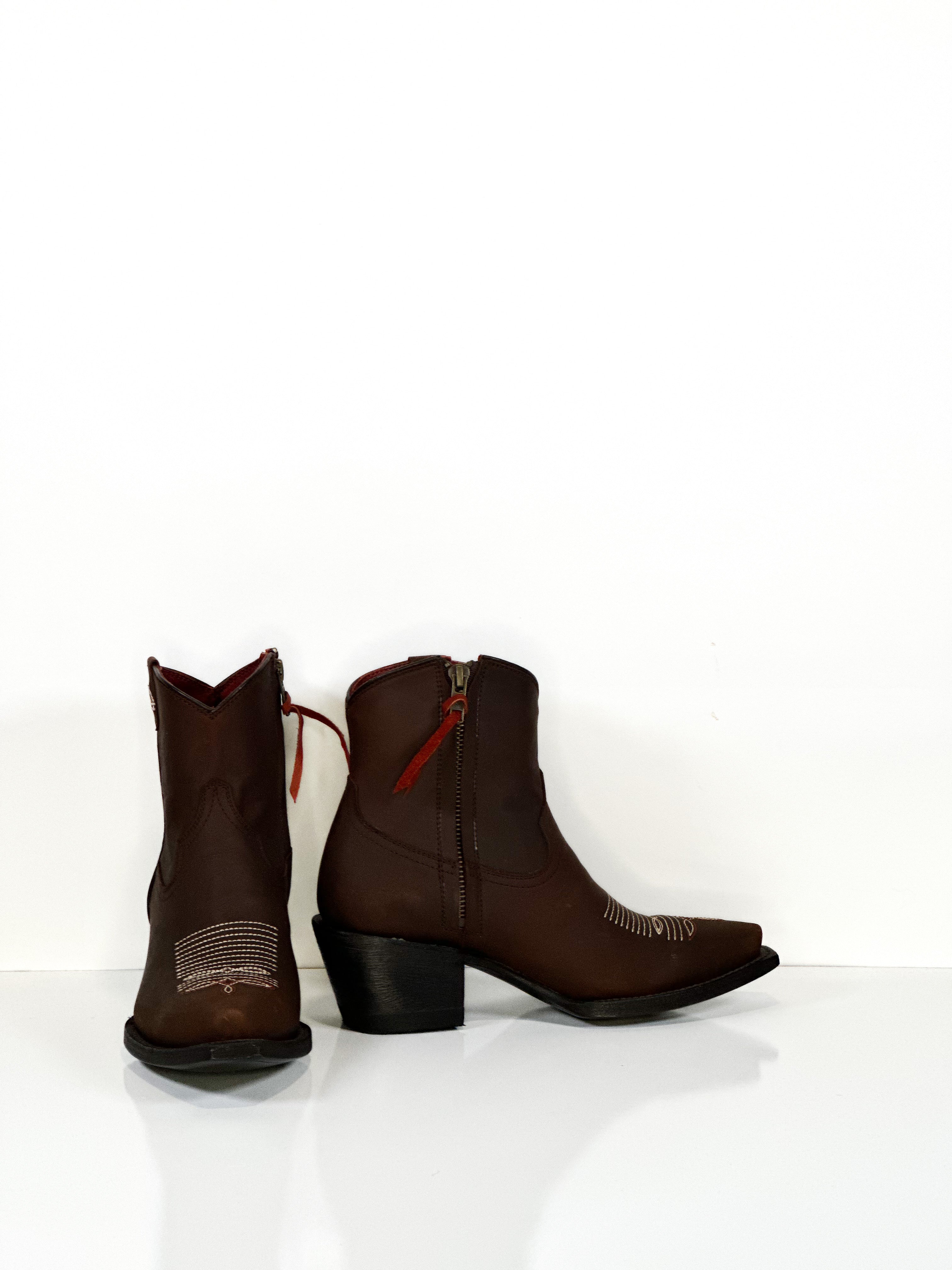Cherokee Women's Ankle Booties — detail shot of handmade western boots