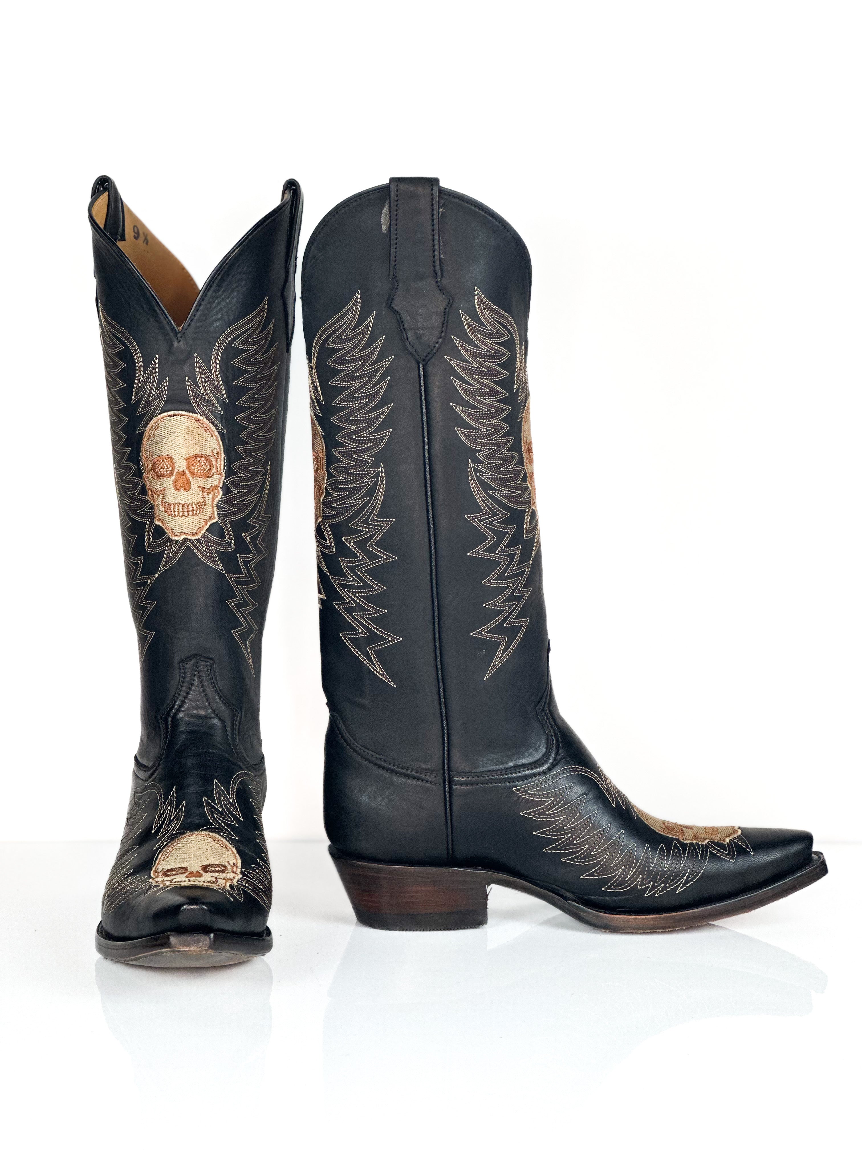 Cartels Rose Boots — detail shot of handmade western boots