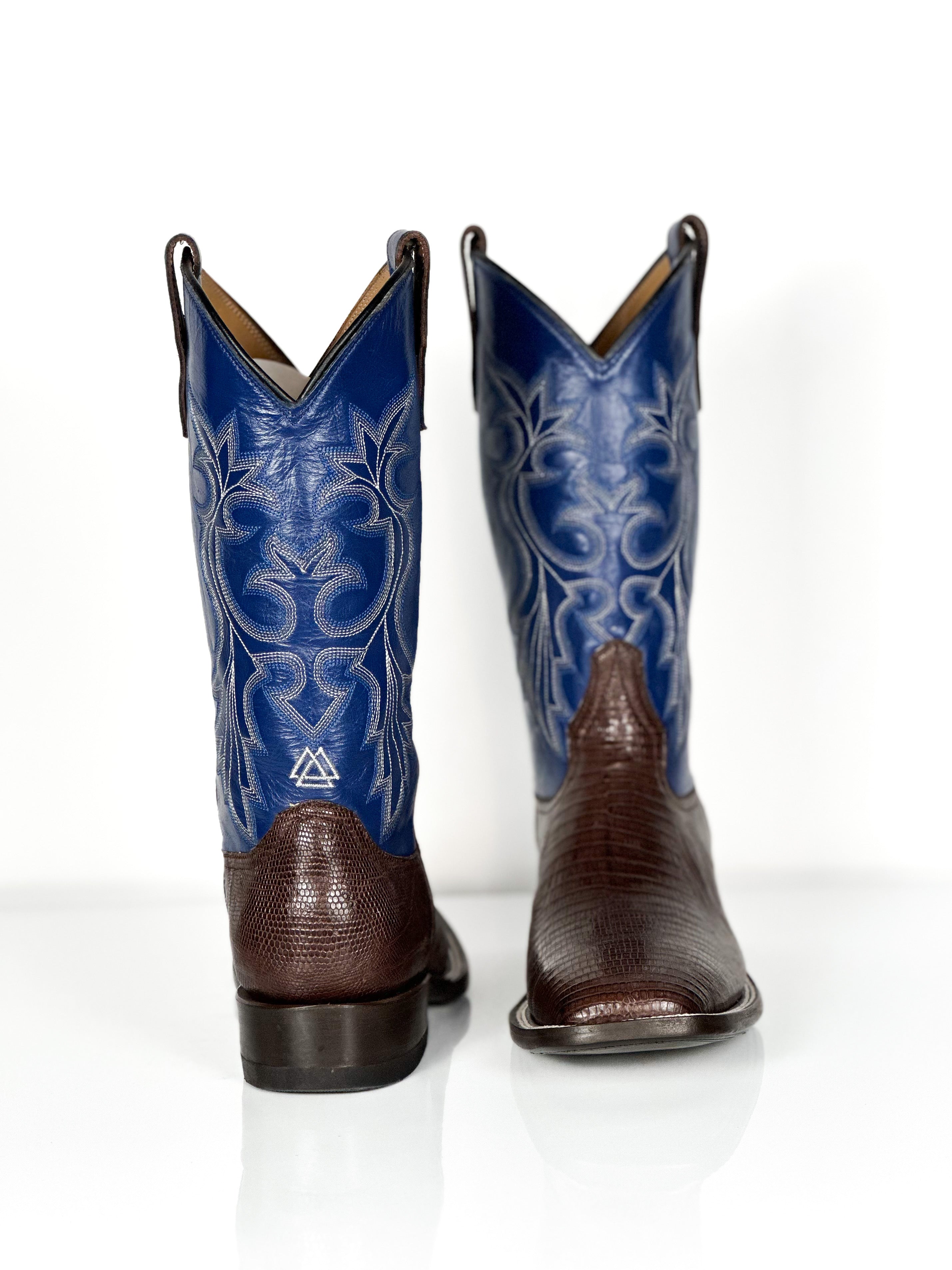 Armadillo-Big lex Boots — angled view of handmade western boots