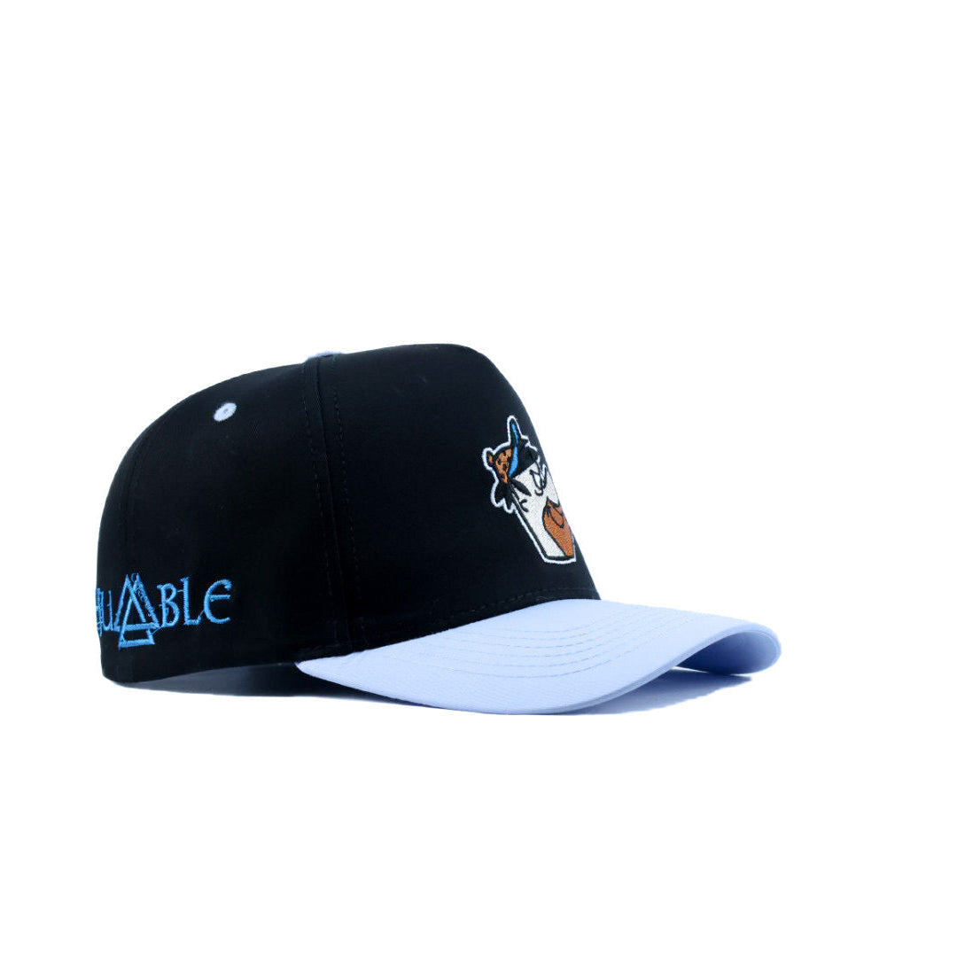 black and blue pedro cap