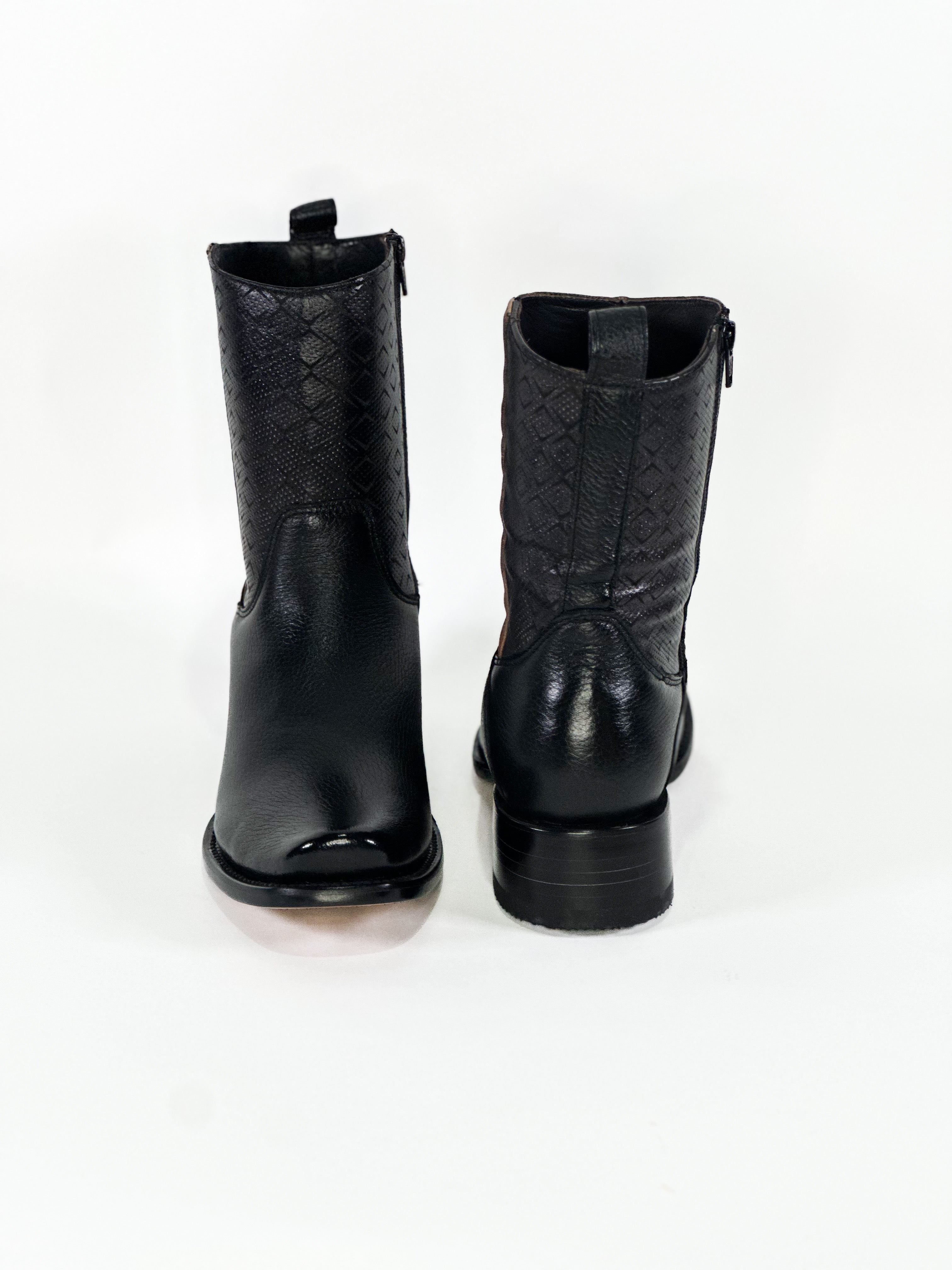 Deer San Vittorio Ankle Boot — angled view of handmade western boots