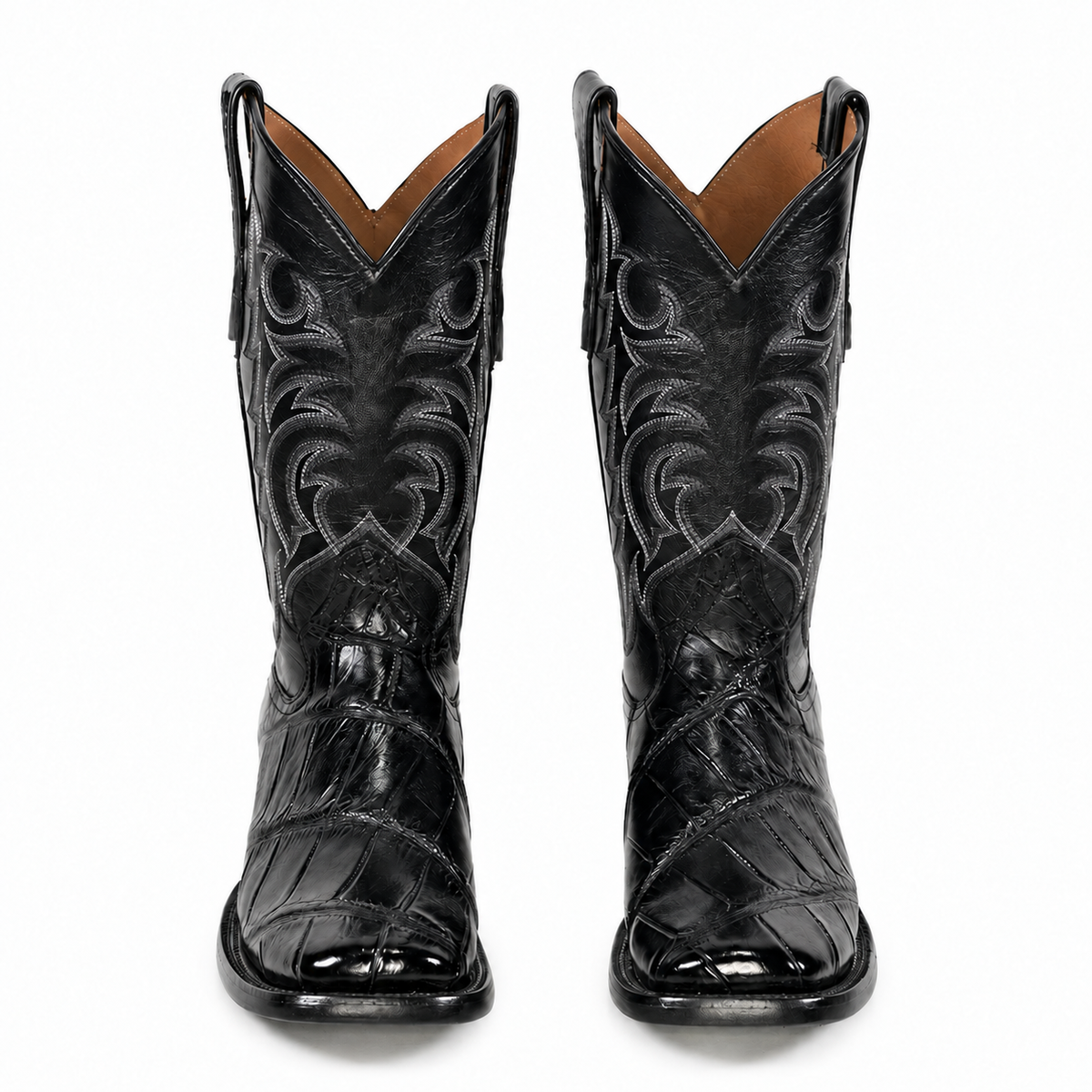 The Andice — Alligator Square Toe Men's Cowboy Boot, angled view